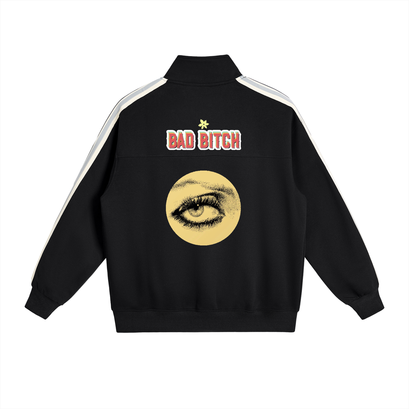 Contrast Side-Stripe Stand Collar  Jacket
