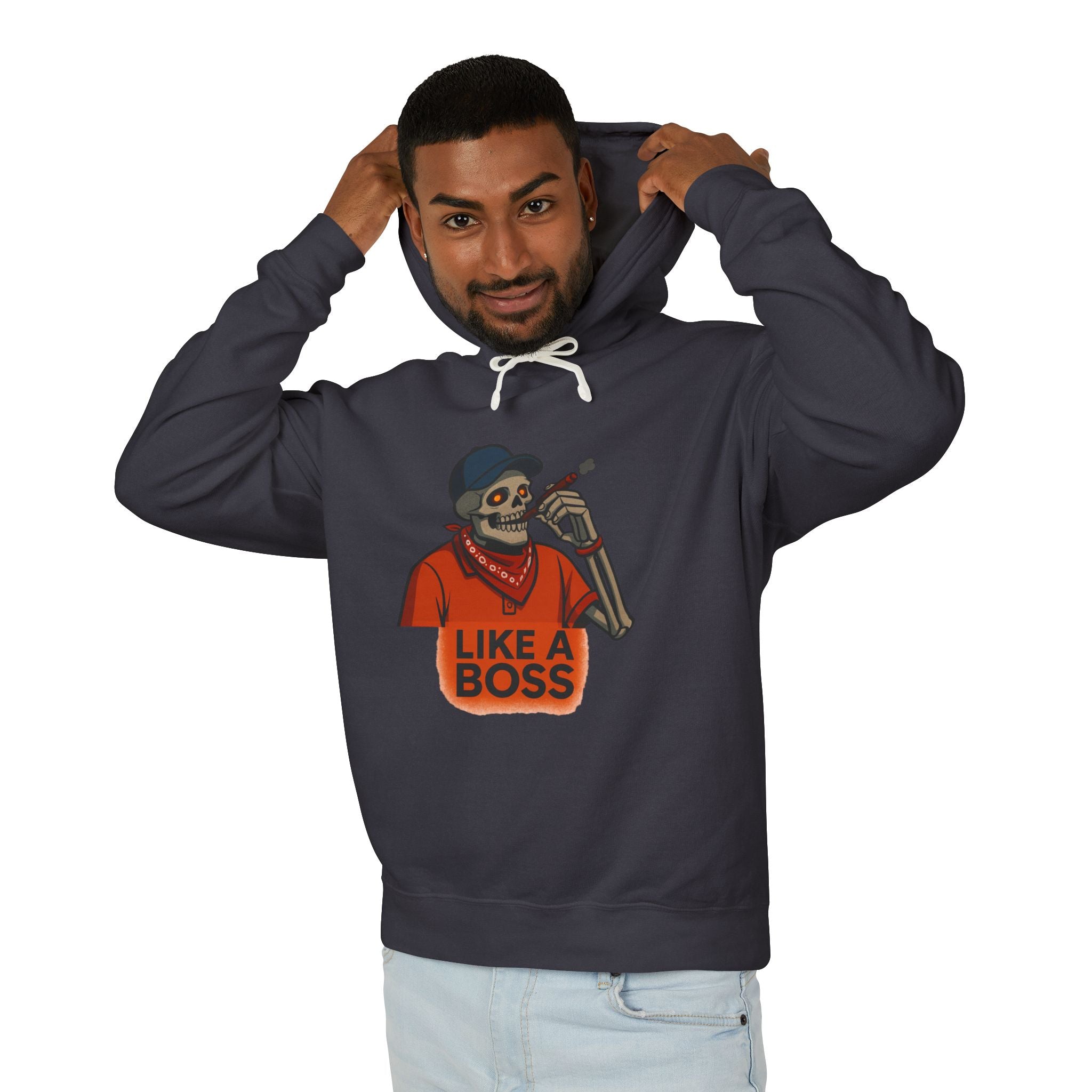 Funny Skeleton Hooded Sweatshirt | Unisex Lightweight Hoodie | Ideal for Halloween, Casual Wear, Unique Gift