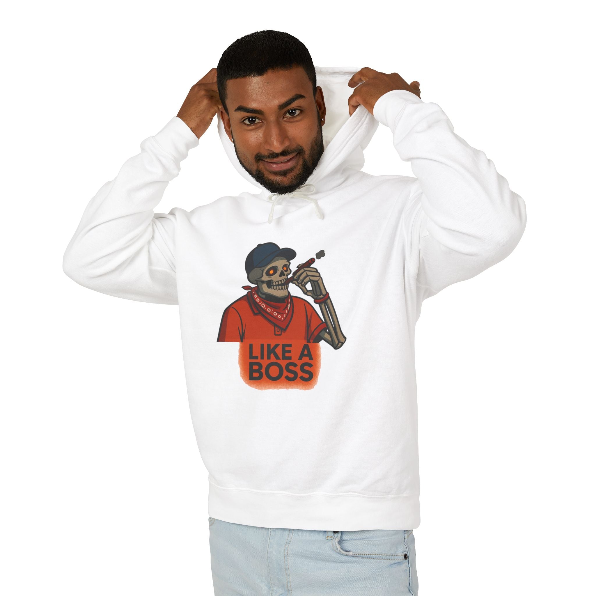 Funny Skeleton Hooded Sweatshirt | Unisex Lightweight Hoodie | Ideal for Halloween, Casual Wear, Unique Gift