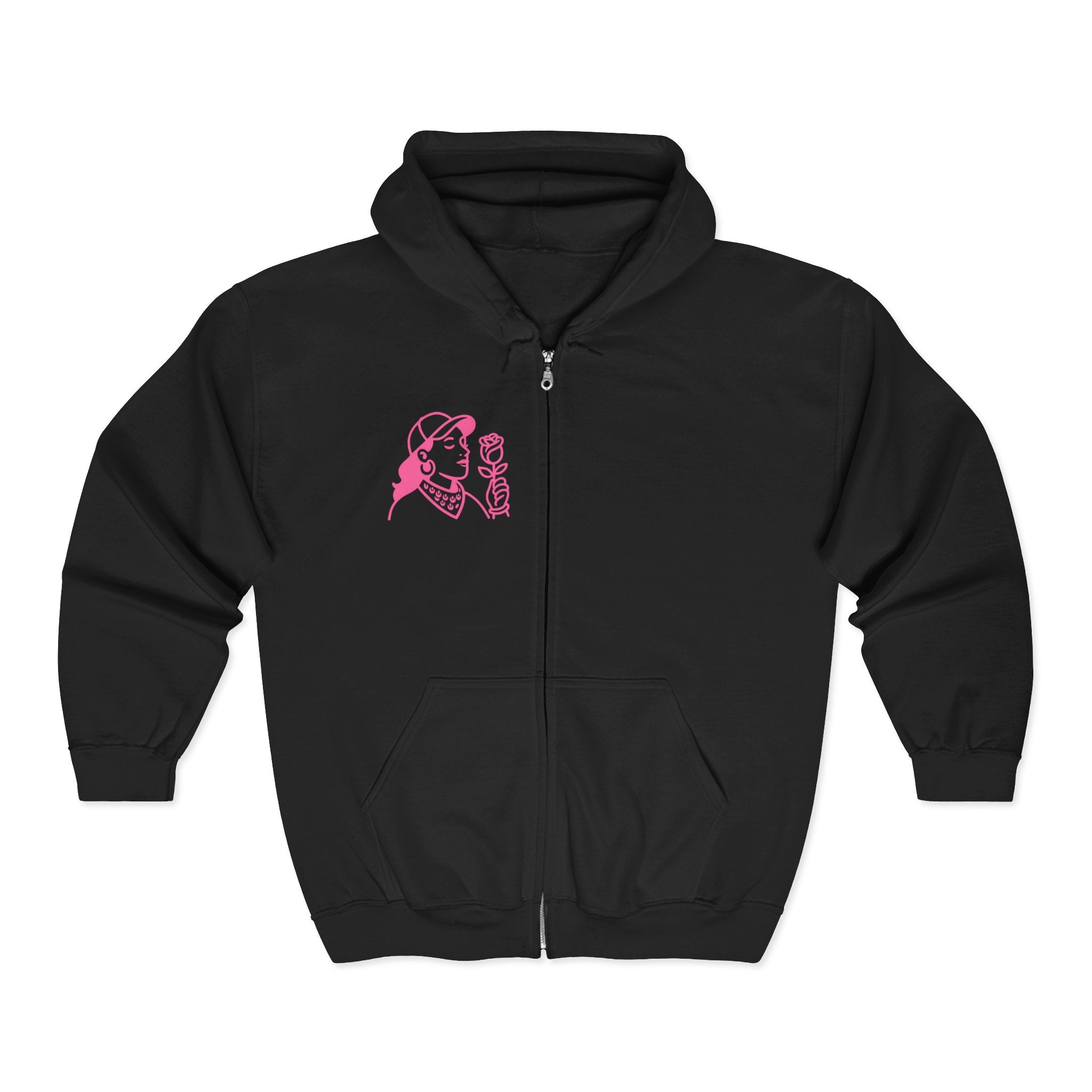 Chic Graphic Zip Hoodie, Trendy Unisex Sweatshirt, Everyday Streetwear, Casual Layer, Gift for Her