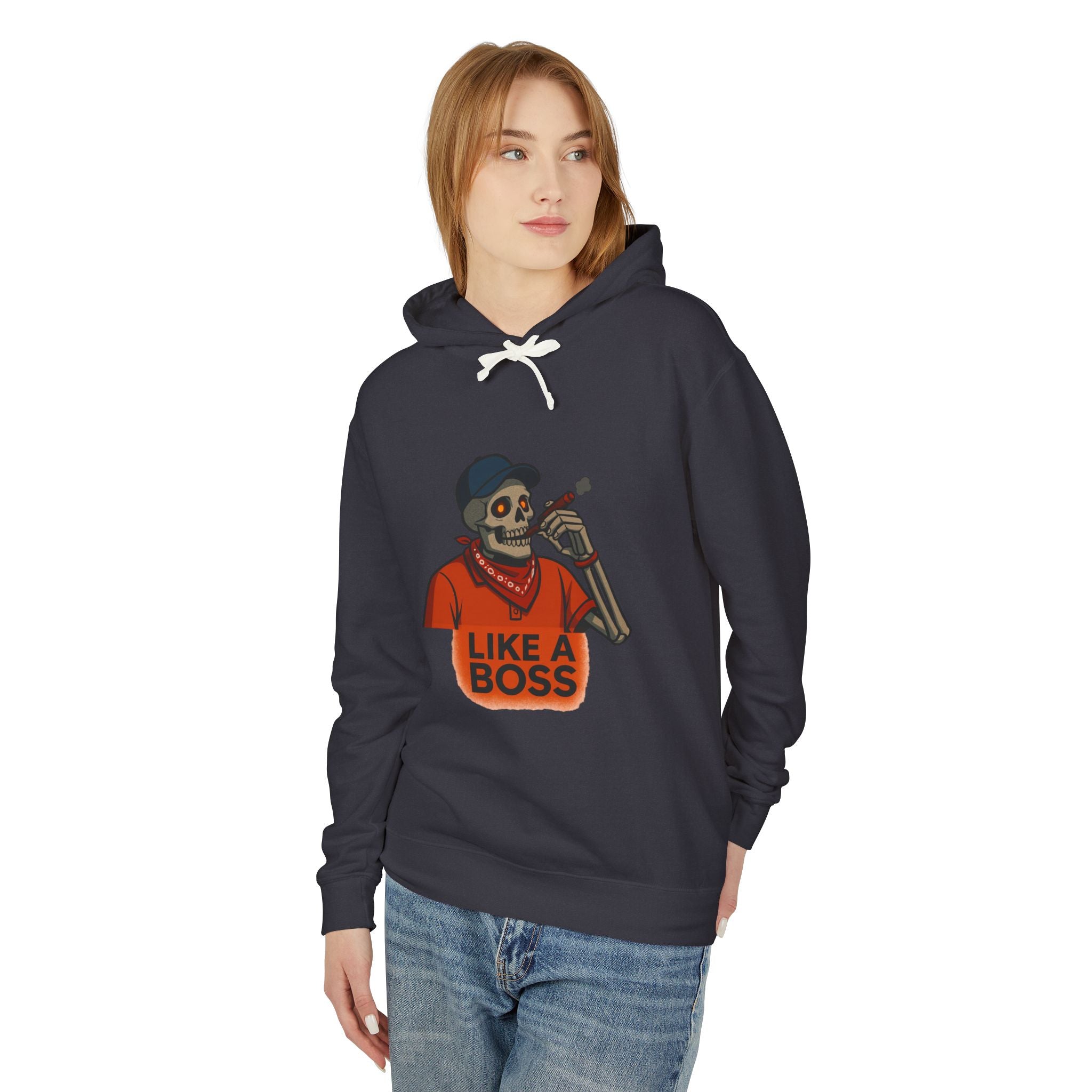 Funny Skeleton Hooded Sweatshirt | Unisex Lightweight Hoodie | Ideal for Halloween, Casual Wear, Unique Gift