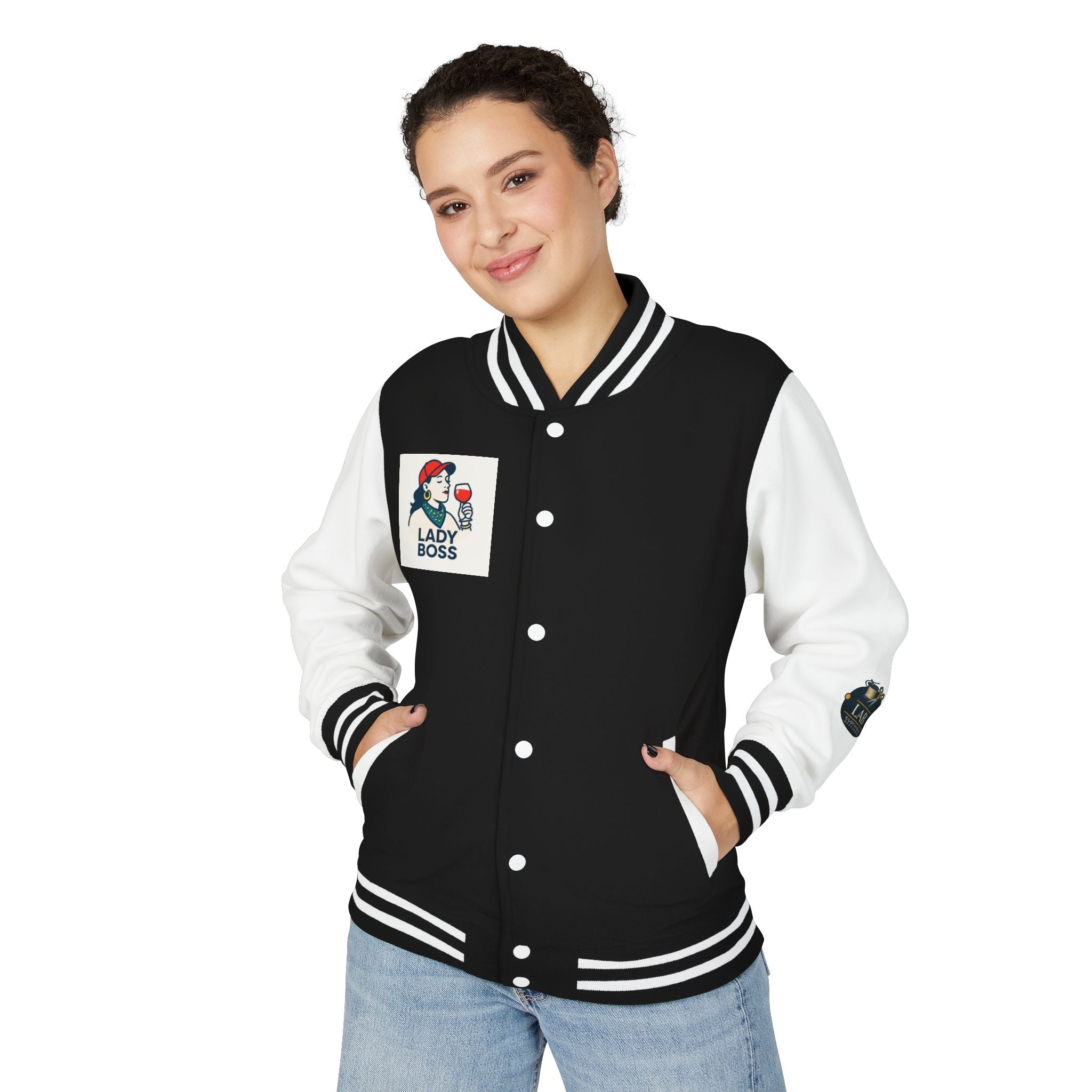Empowered Lady Boss Jacket, Women’s Varsity Style Jacket, Unisex Team Spirit Wear, Perfect Gift for Boss Day, Stylish Casual Jacket