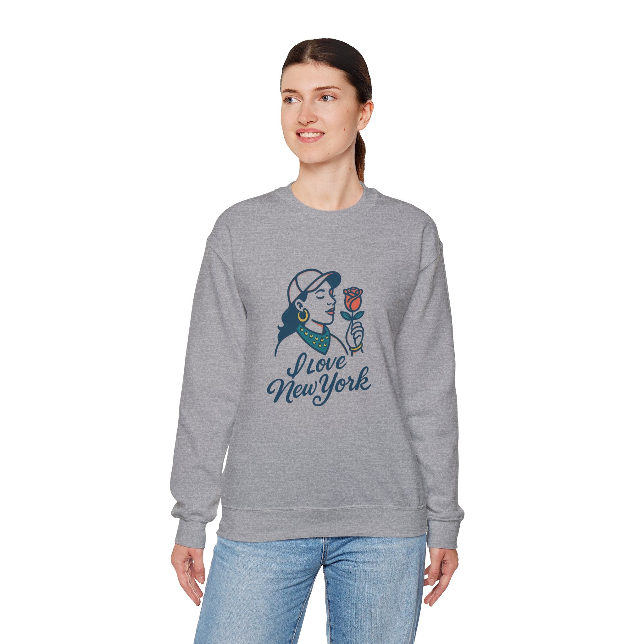 New NYC Romance Sweatshirt - Cozy Unisex Crewneck, Valentine's Gift, Casual Wear, Travel Apparel, Chic Style