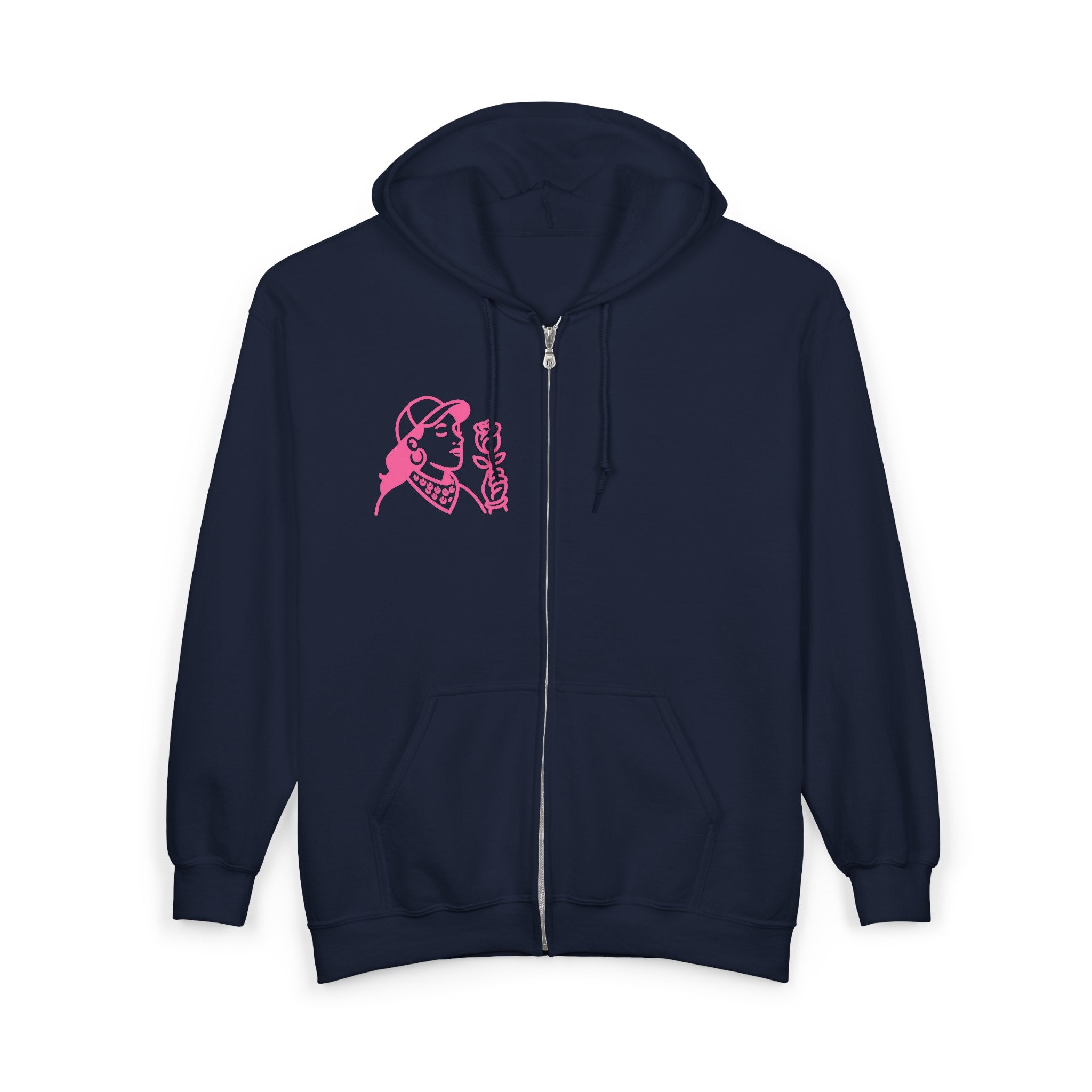 Chic Graphic Zip Hoodie, Trendy Unisex Sweatshirt, Everyday Streetwear, Casual Layer, Gift for Her
