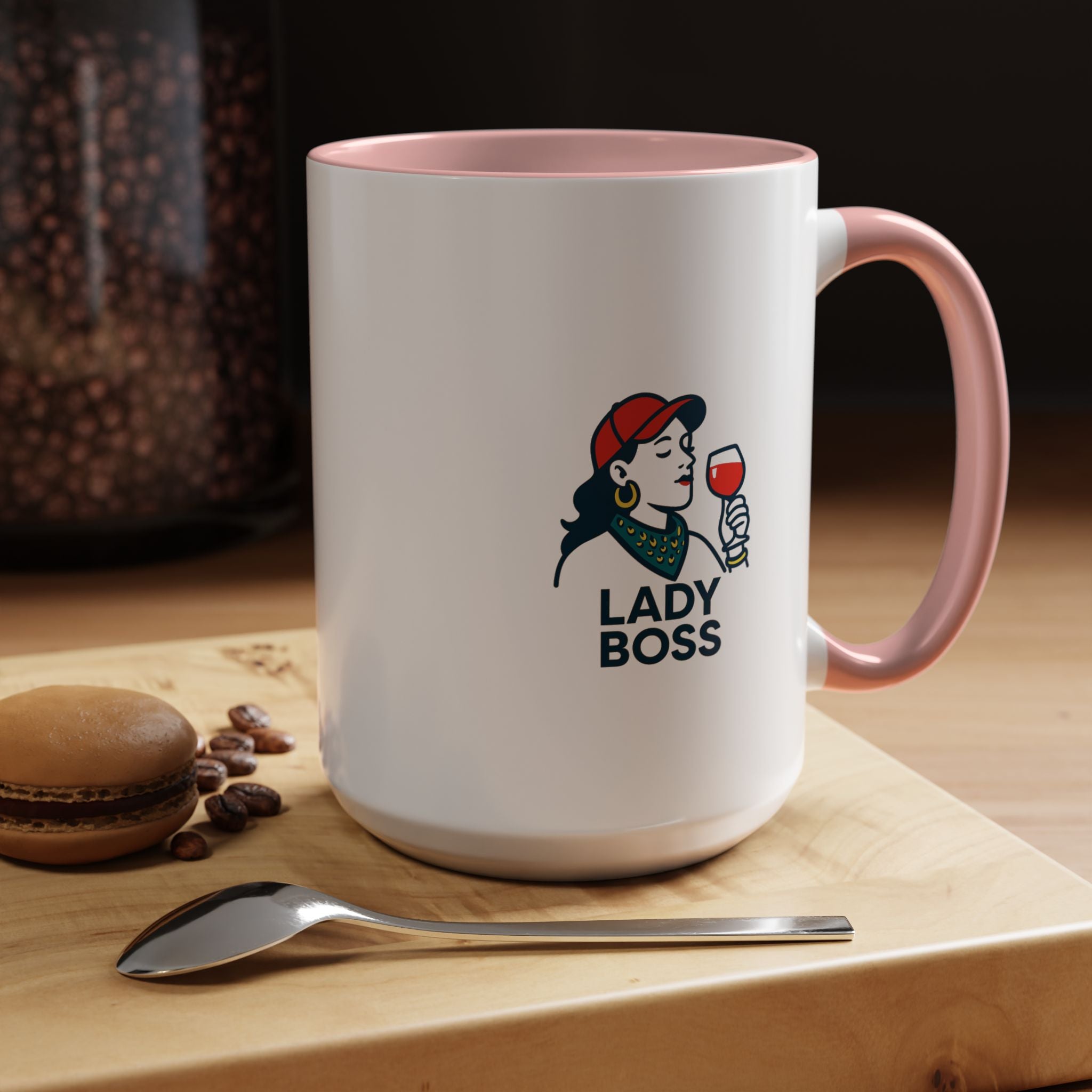 Lady Boss Accent Coffee Mug, Motivational Drinkware, Unique Gift for Her, Office Decor, Empowering Coffee Cup, Inspirational Mug
