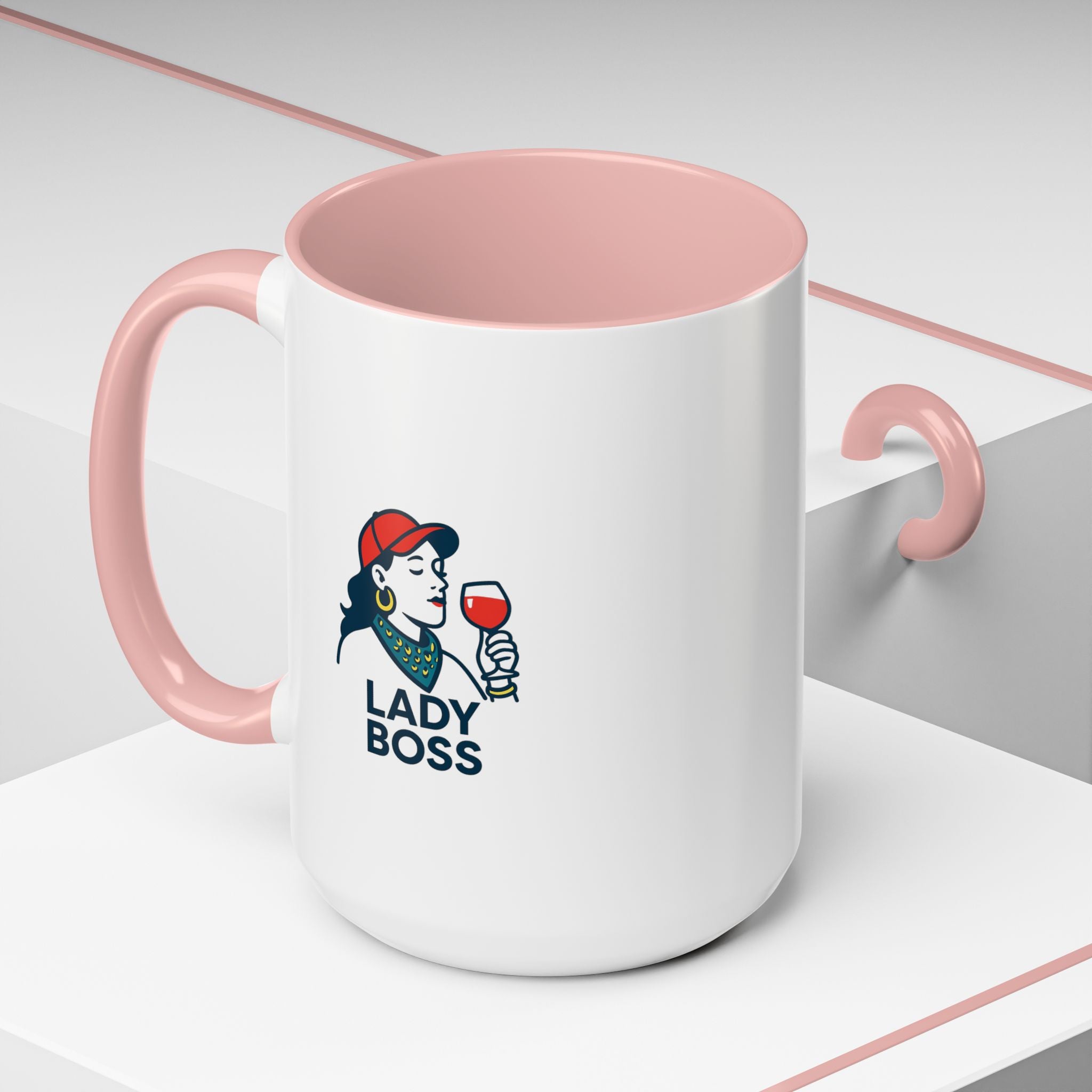 Lady Boss Accent Coffee Mug, Motivational Drinkware, Unique Gift for Her, Office Decor, Empowering Coffee Cup, Inspirational Mug