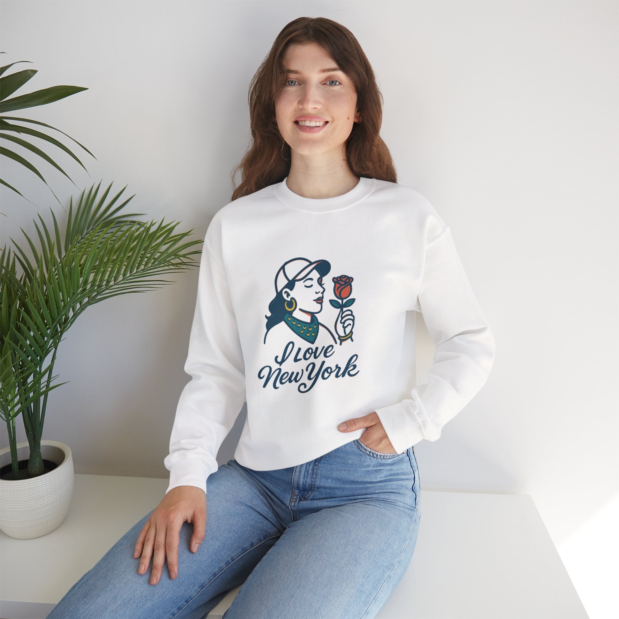 New NYC Romance Sweatshirt - Cozy Unisex Crewneck, Valentine's Gift, Casual Wear, Travel Apparel, Chic Style