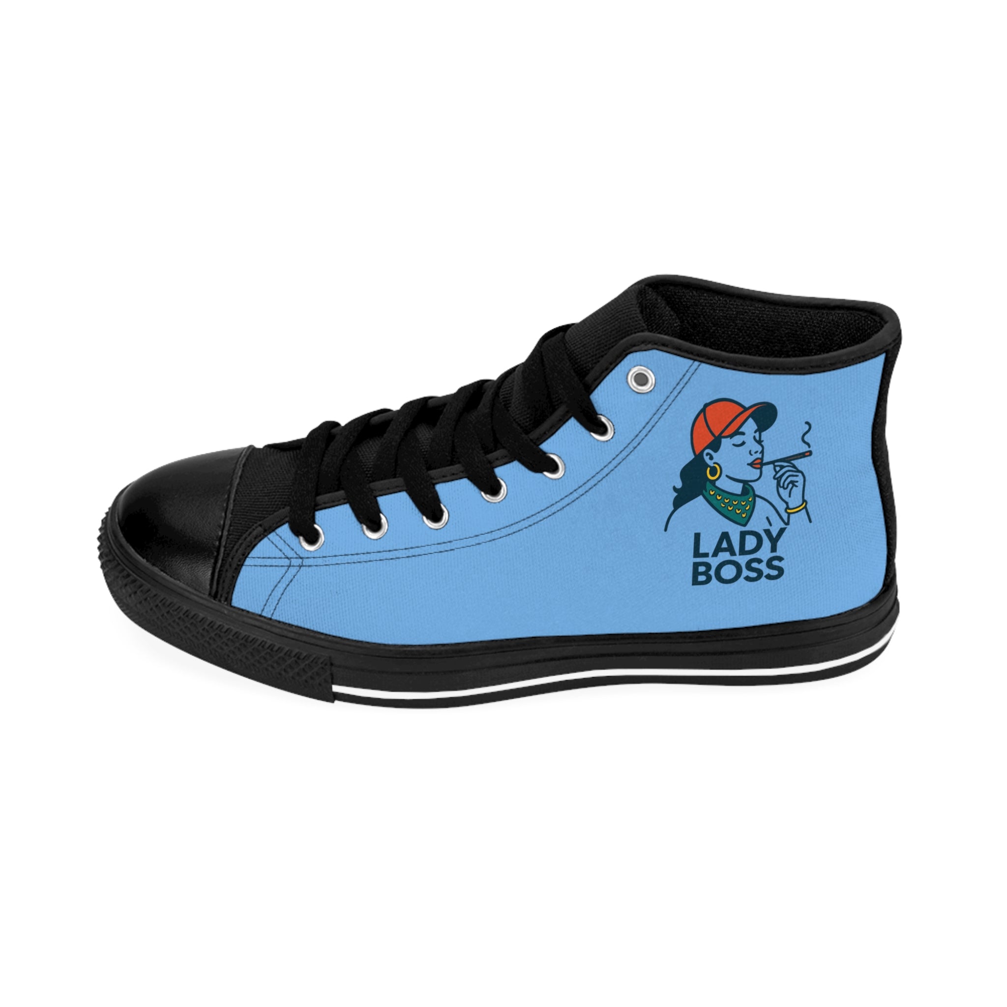 Lady Boss High Top Sneakers - Empowering Footwear for Confident Women, Stylish Casuals, Unique Gift for Her, Trendy Statement Shoes