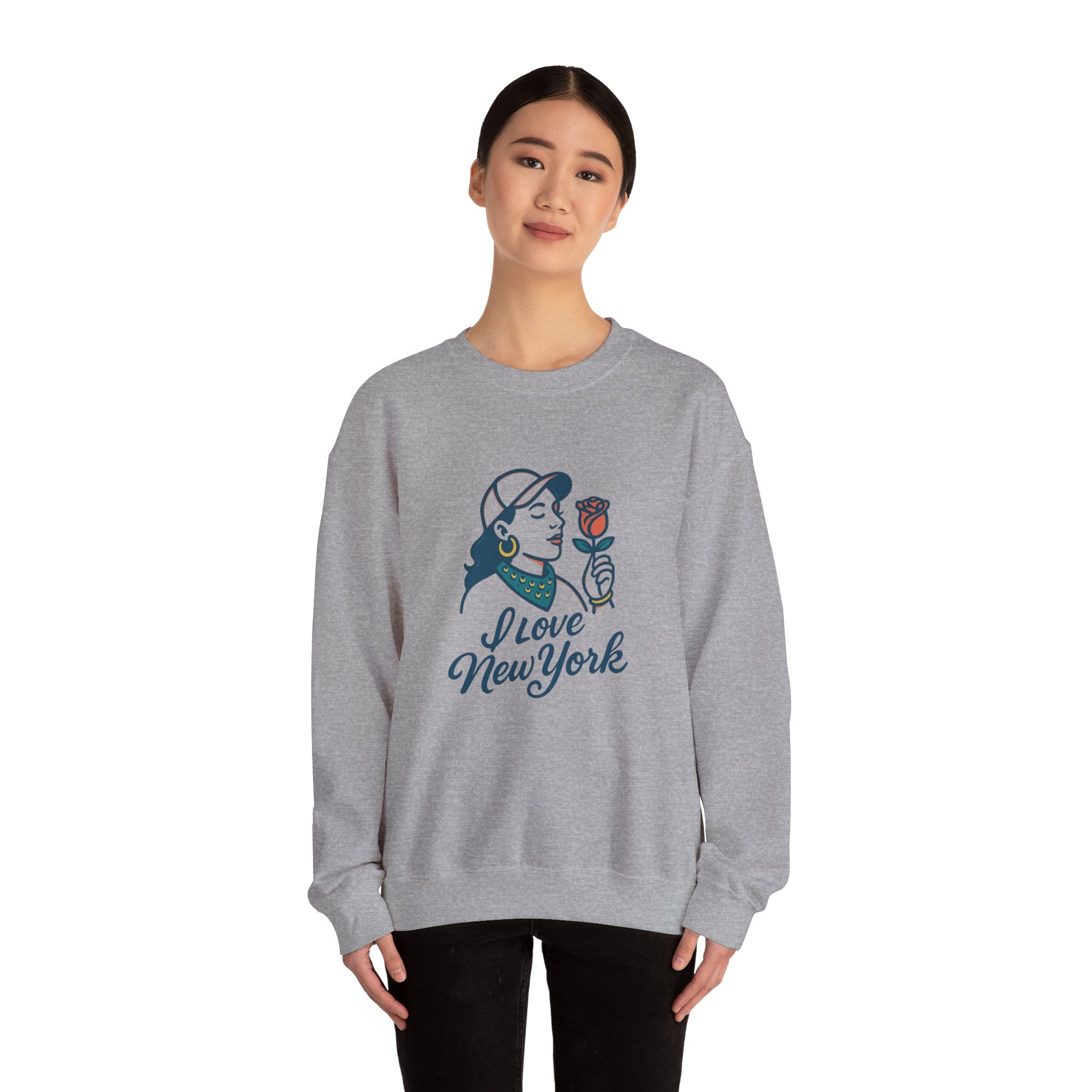 New NYC Romance Sweatshirt - Cozy Unisex Crewneck, Valentine's Gift, Casual Wear, Travel Apparel, Chic Style