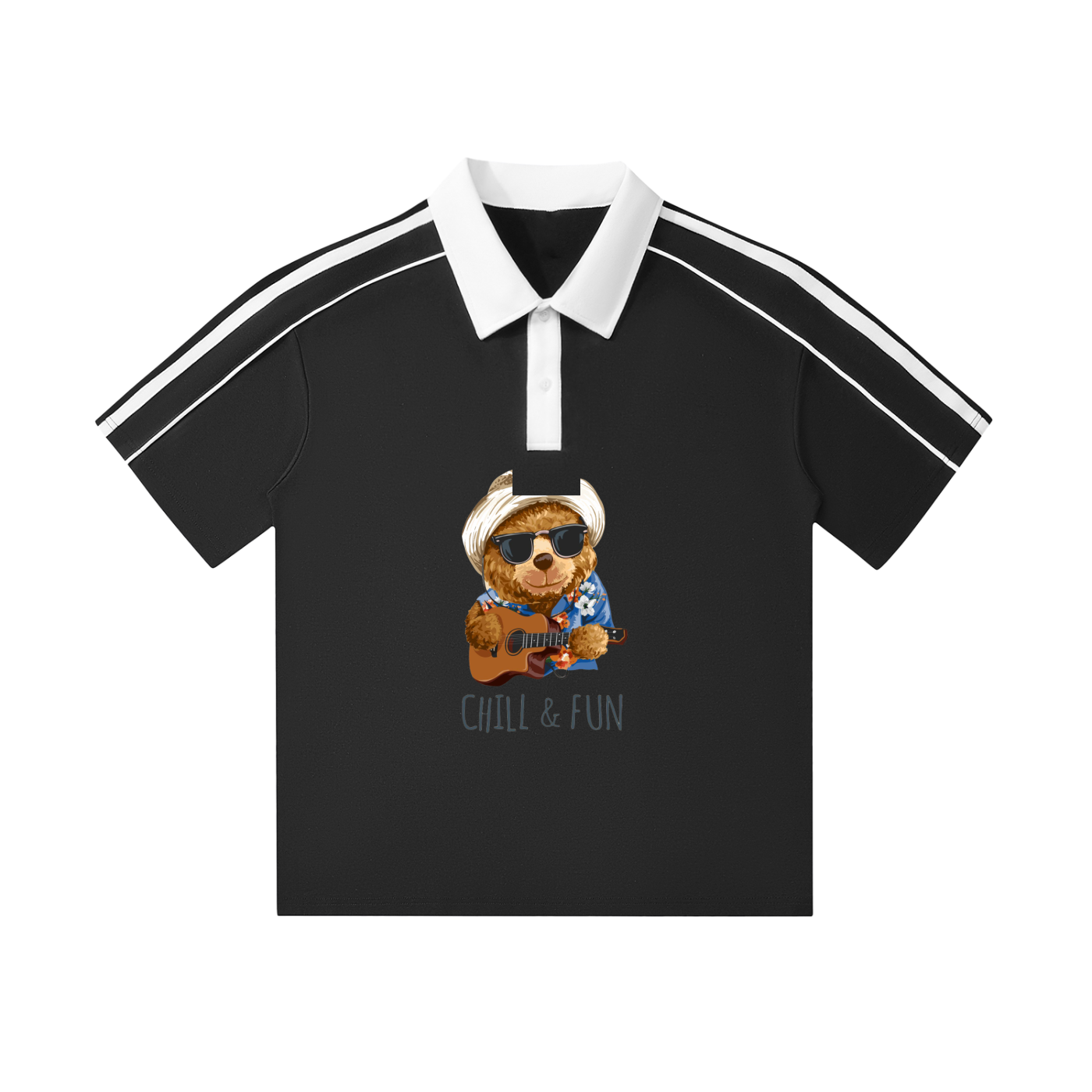 Contrast Collar Short-Sleeve Polo Shirt