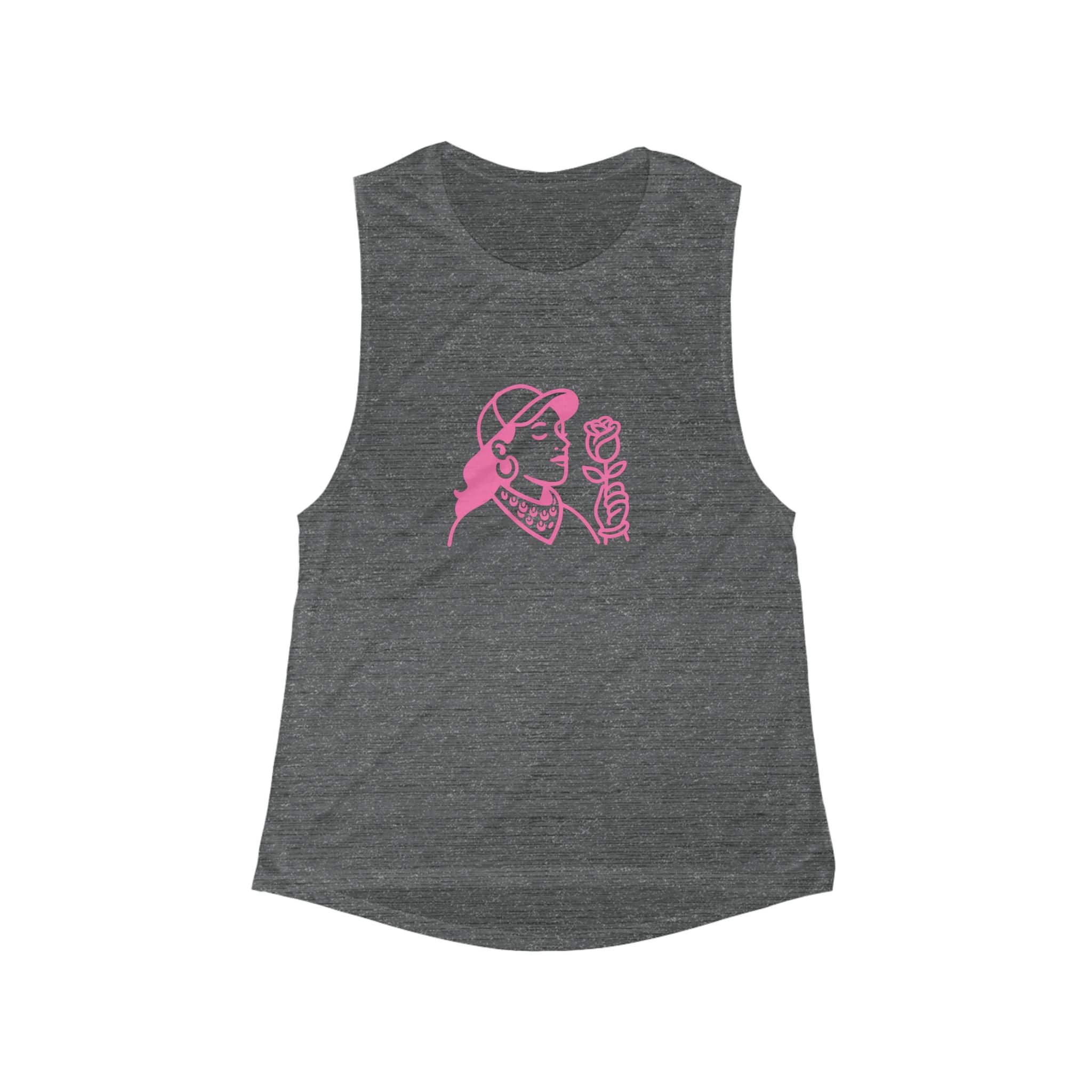 Chic Women's Muscle Tank with Floral Design, Casual Summer Top, Gift for Her, Festival Wear, Boho Style