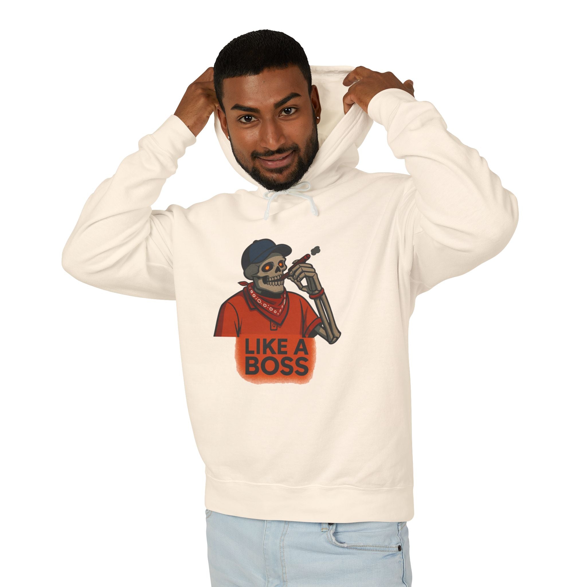 Funny Skeleton Hooded Sweatshirt | Unisex Lightweight Hoodie | Ideal for Halloween, Casual Wear, Unique Gift