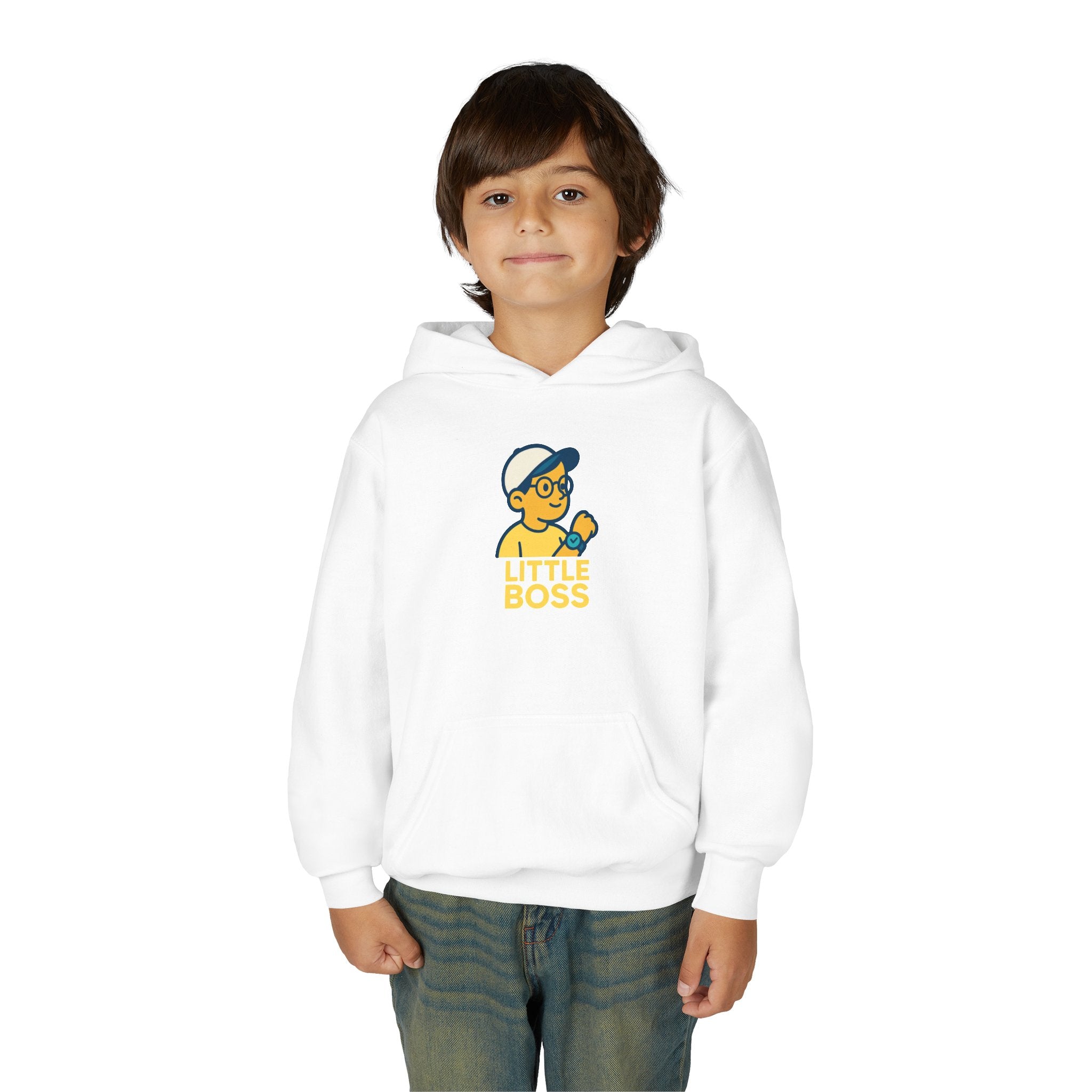 Little Boss Youth Hoodie - Fun Sweatshirt for Kids, Cute Gift, Birthday, Positive Vibes, Cool Fashion