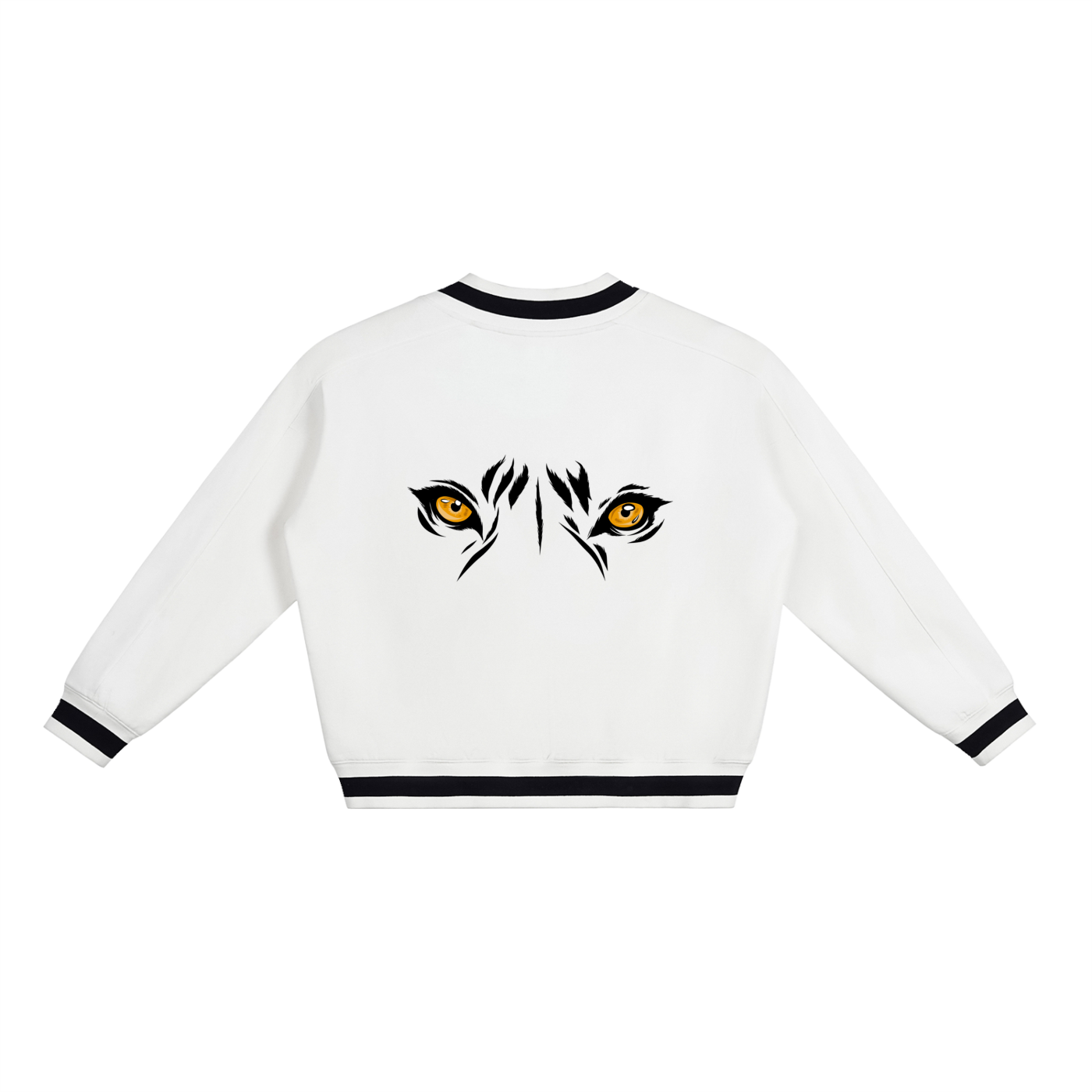 V-Neck Contrast Collar Boxy Sweatshirt