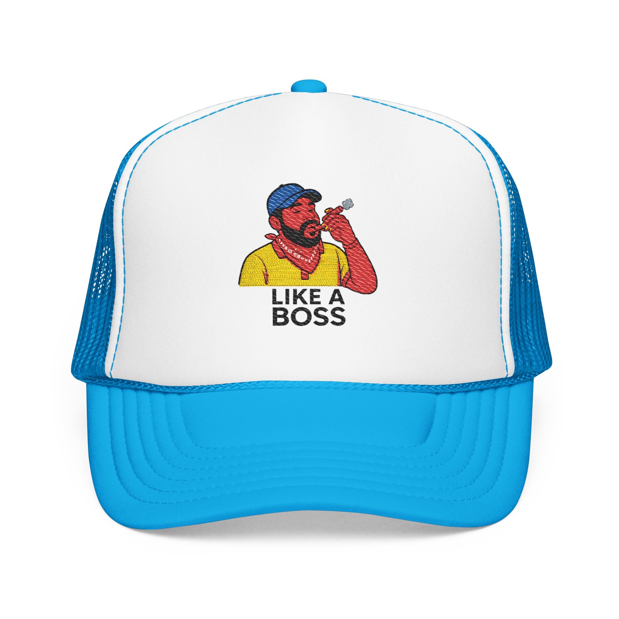 Embroidered Foam Trucker Hat - Like a Boss, Adjustable Cap, Gift for Him, Outdoor Gear, Fun Dad Hat, Cool Casual Fashion