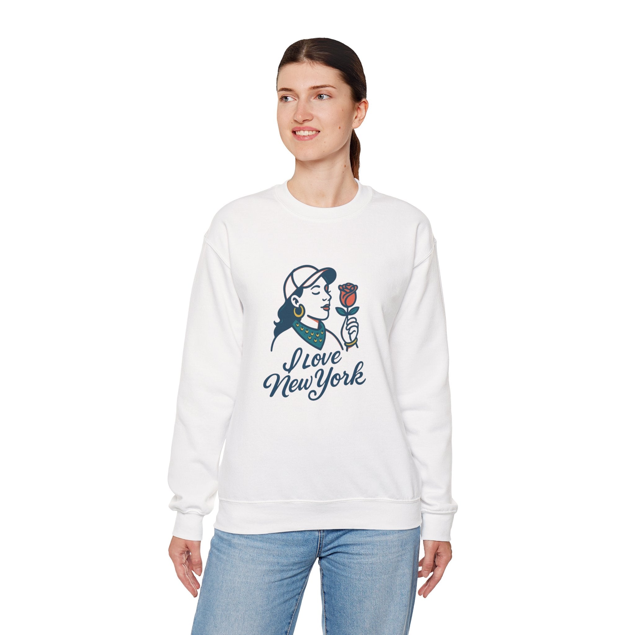 New NYC Romance Sweatshirt - Cozy Unisex Crewneck, Valentine's Gift, Casual Wear, Travel Apparel, Chic Style