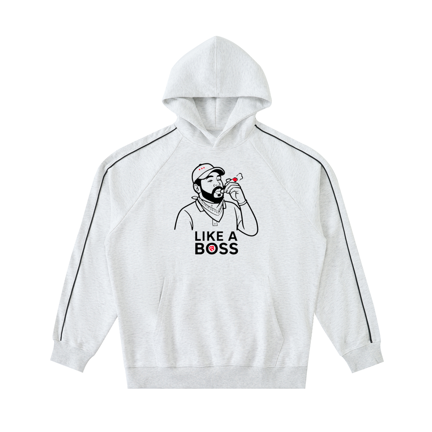 Contrast Piping Raglan Hoodie