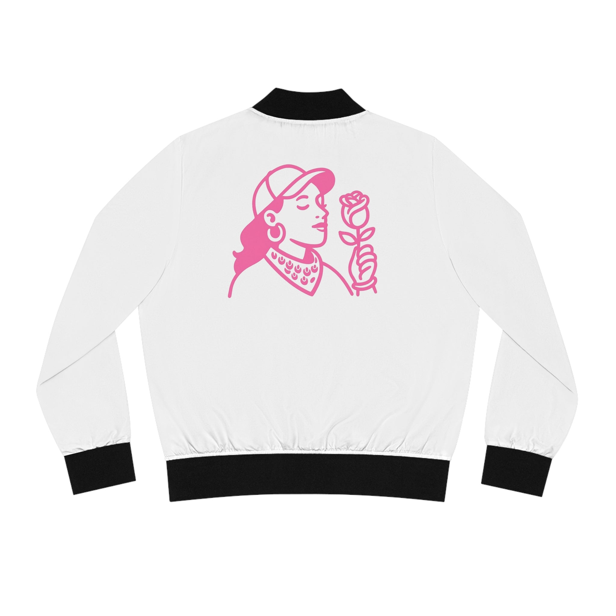 Women's Bomber Jacket with Live & Love Design – Stylish Outerwear for Casual Looks, Perfect for Gifts, Spring Fashion, and Celebrations