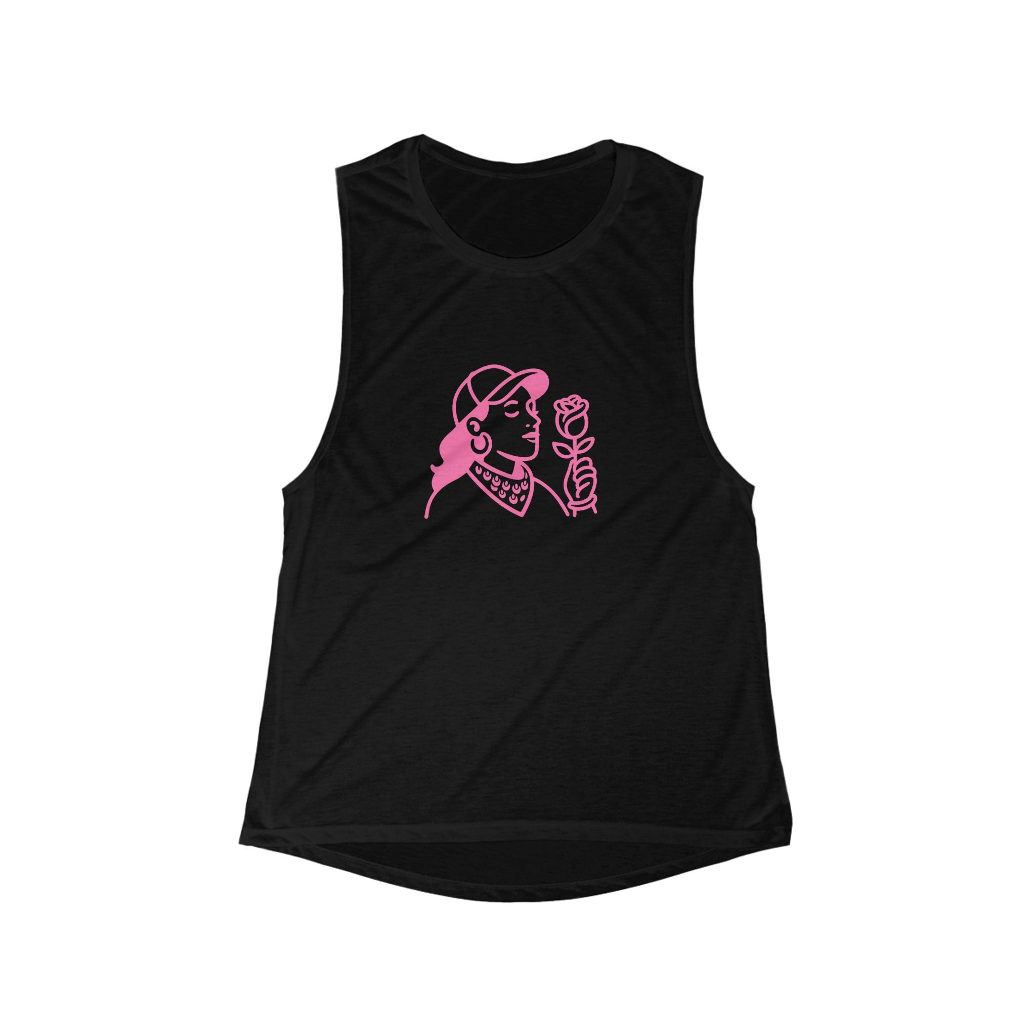 Chic Women's Muscle Tank with Floral Design, Casual Summer Top, Gift for Her, Festival Wear, Boho Style