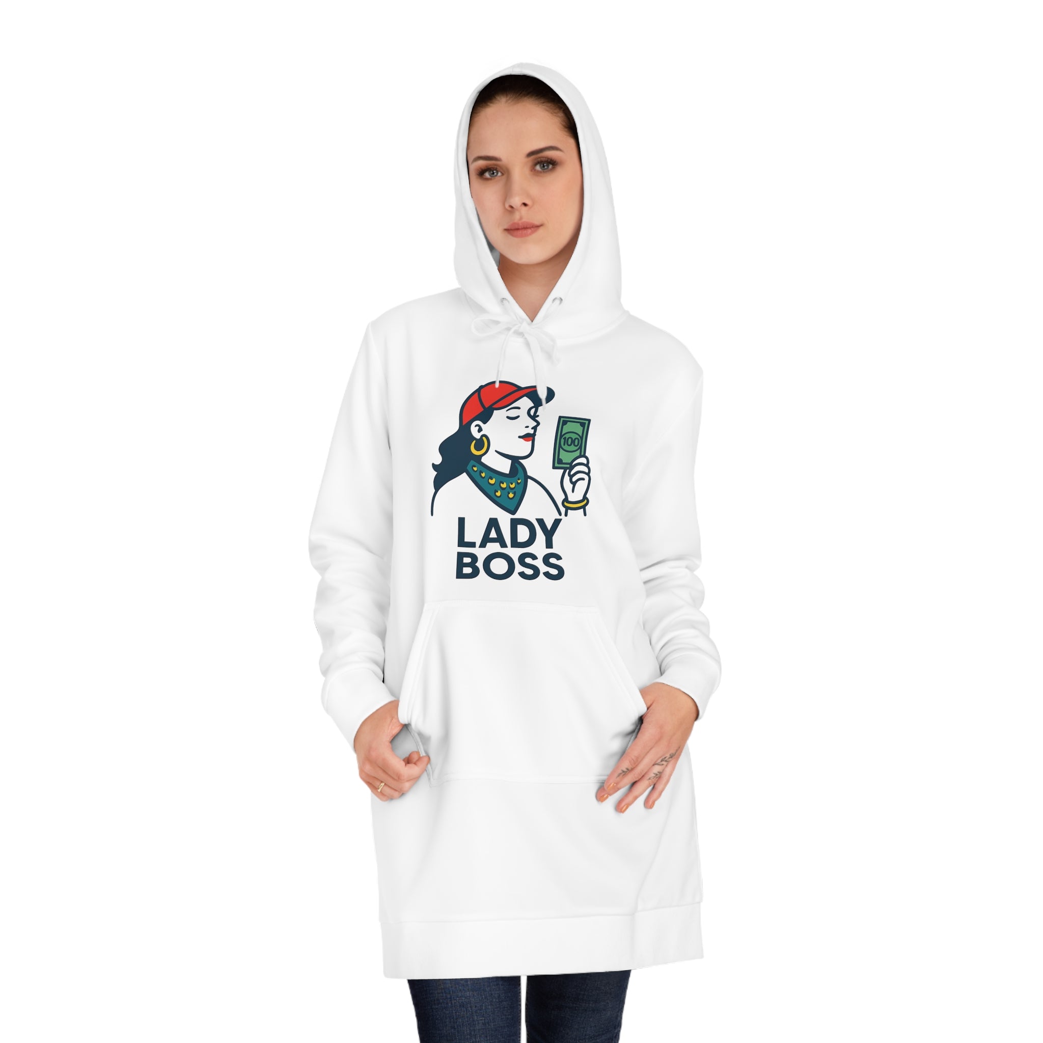 Empowered Women Hoodie Dress - Lady Boss Style, Casual Outfit, Gift for Her, Inspirational Apparel, Comfortable Fashion