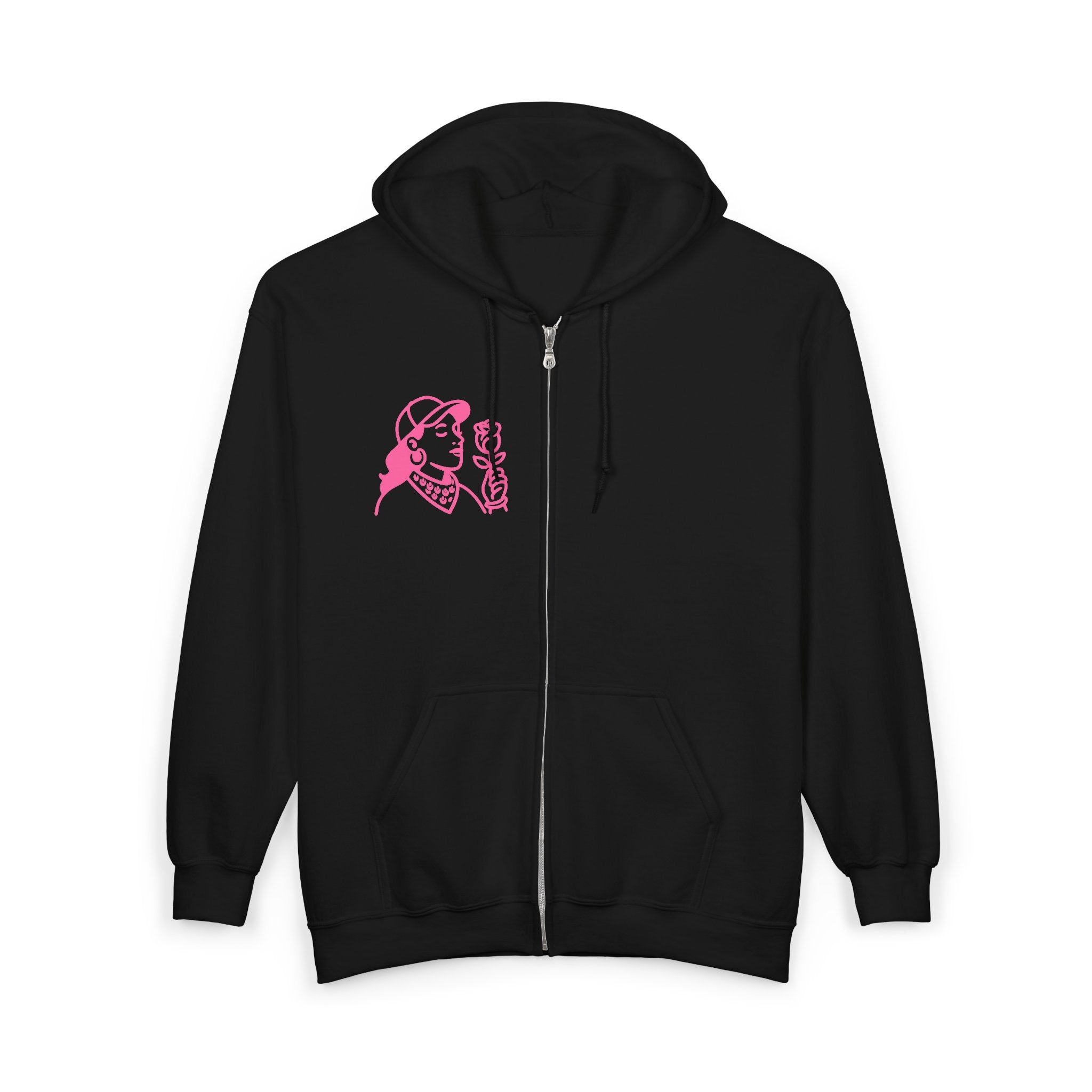 Chic Graphic Zip Hoodie, Trendy Unisex Sweatshirt, Everyday Streetwear, Casual Layer, Gift for Her