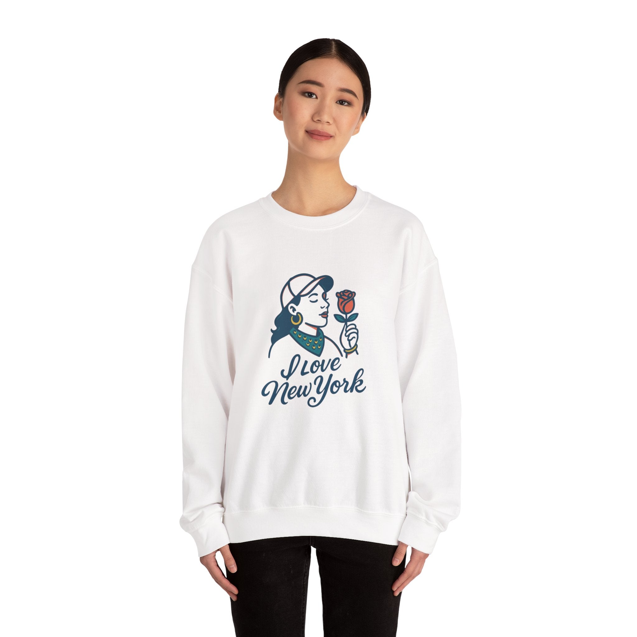 New NYC Romance Sweatshirt - Cozy Unisex Crewneck, Valentine's Gift, Casual Wear, Travel Apparel, Chic Style