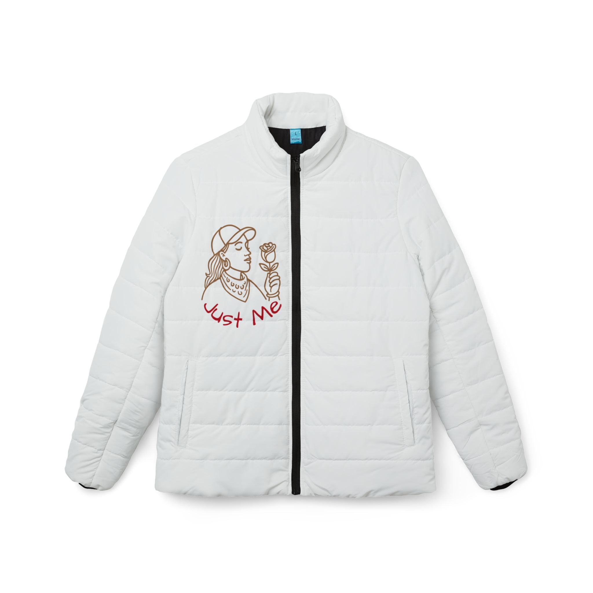 Chic Women’s Puffer Jacket with Floral Design | Cozy Layer for Winter, Casual Outings, Gift for Her, Everyday Fashion, Trendy Outerwear