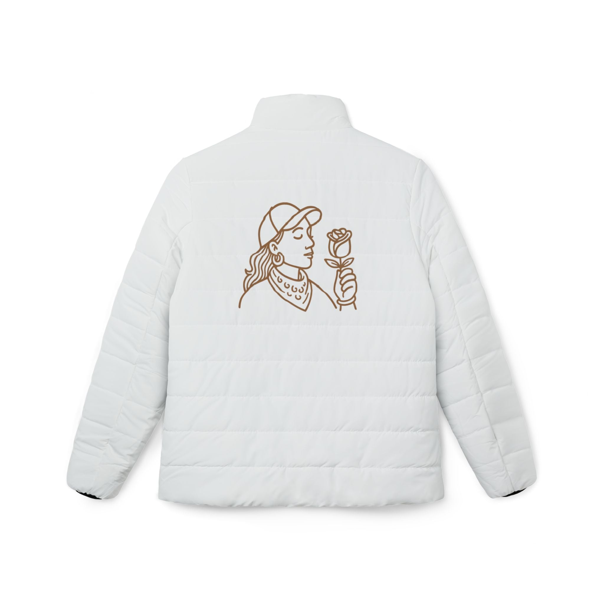 Chic Women’s Puffer Jacket with Floral Design | Cozy Layer for Winter, Casual Outings, Gift for Her, Everyday Fashion, Trendy Outerwear