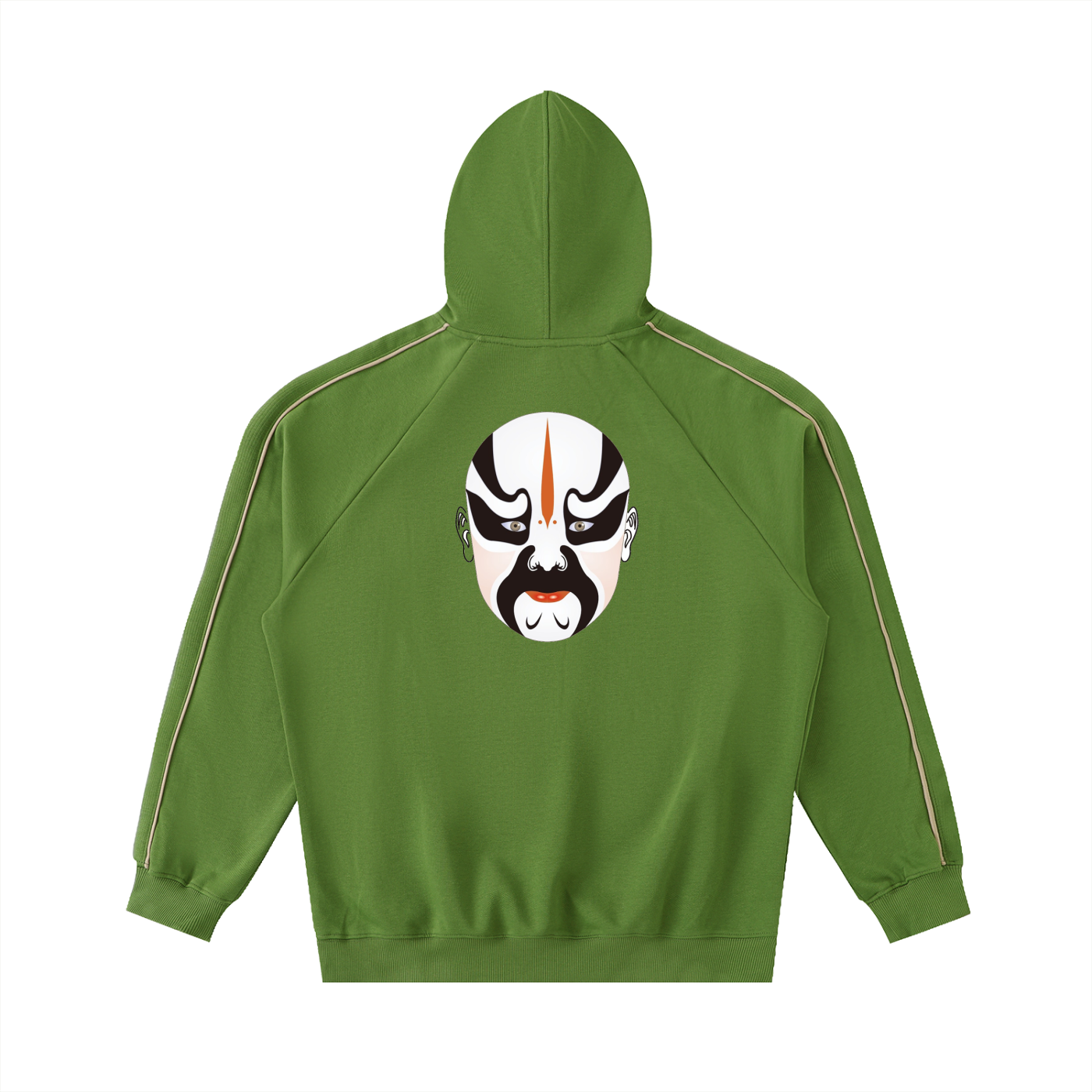 Contrast Piping Raglan Hoodie