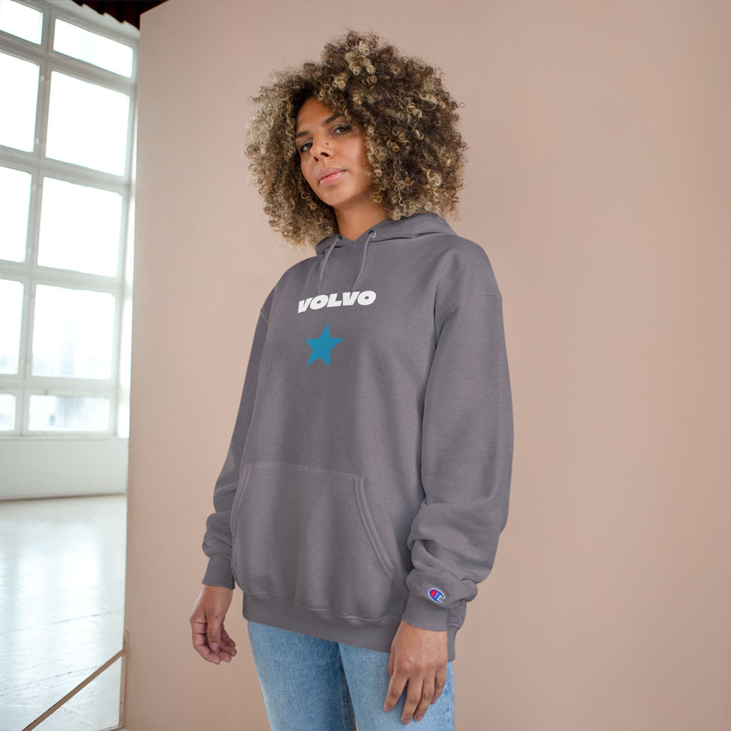 Volvo Champion Hoodie, Boss Vibe Sweatshirt, Personalized Gift, Casual Streetwear, Unique Statement Wear, Cozy Activity Gear