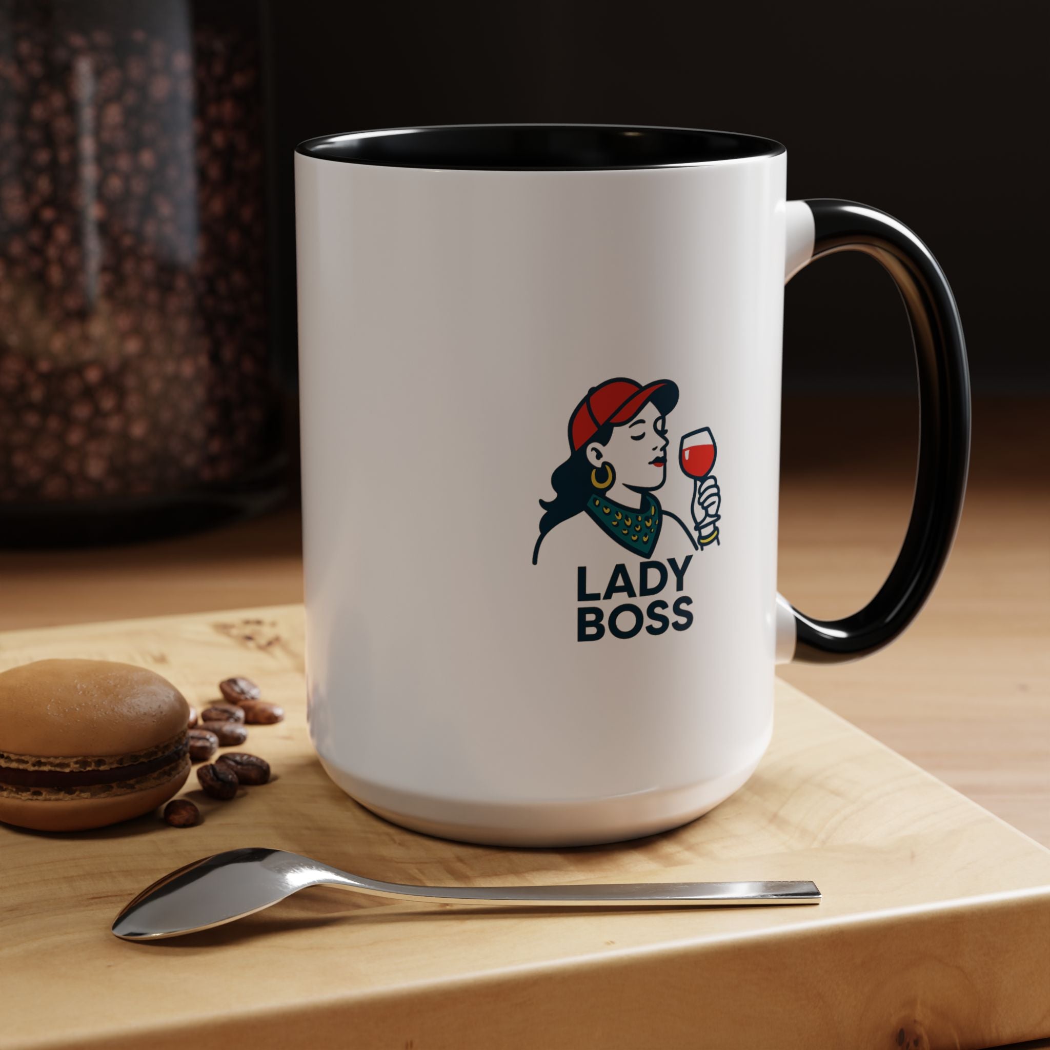 Lady Boss Accent Coffee Mug, Motivational Drinkware, Unique Gift for Her, Office Decor, Empowering Coffee Cup, Inspirational Mug