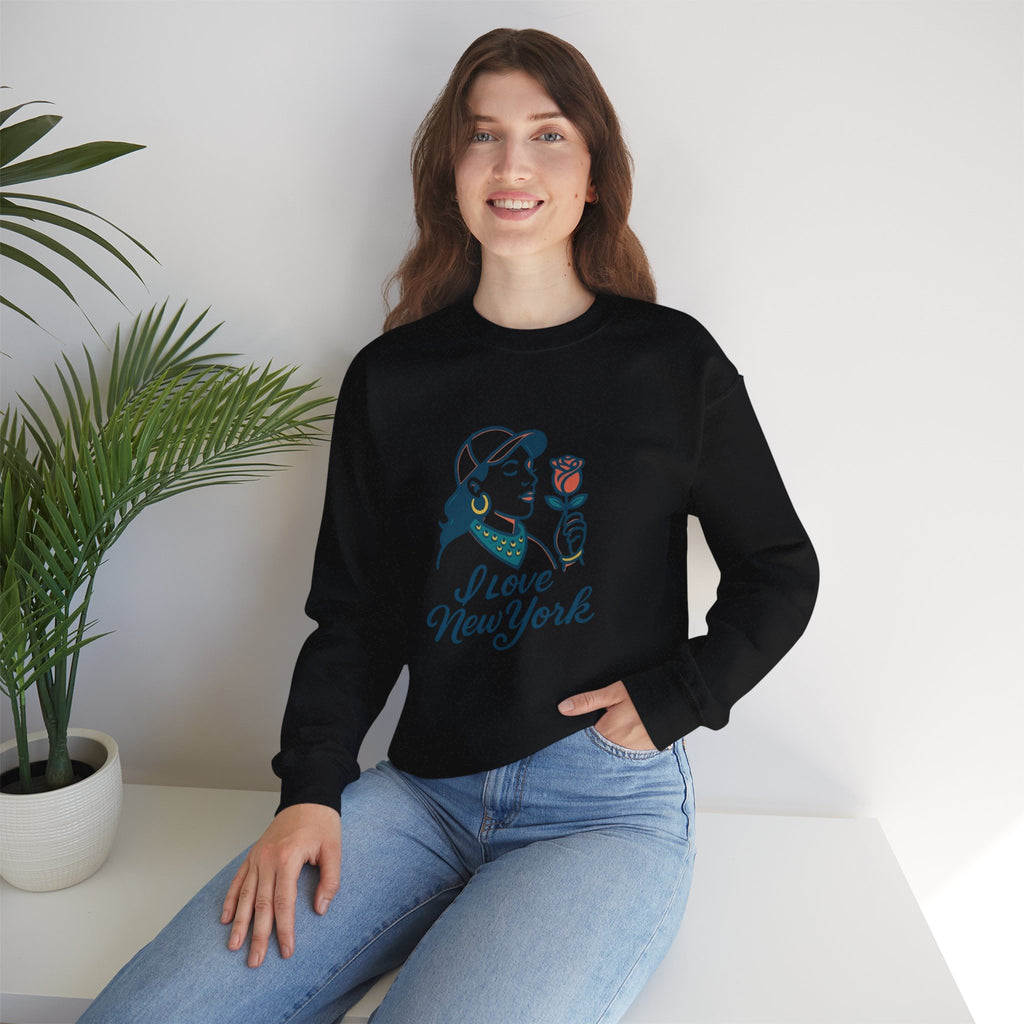 New NYC Romance Sweatshirt - Cozy Unisex Crewneck, Valentine's Gift, Casual Wear, Travel Apparel, Chic Style