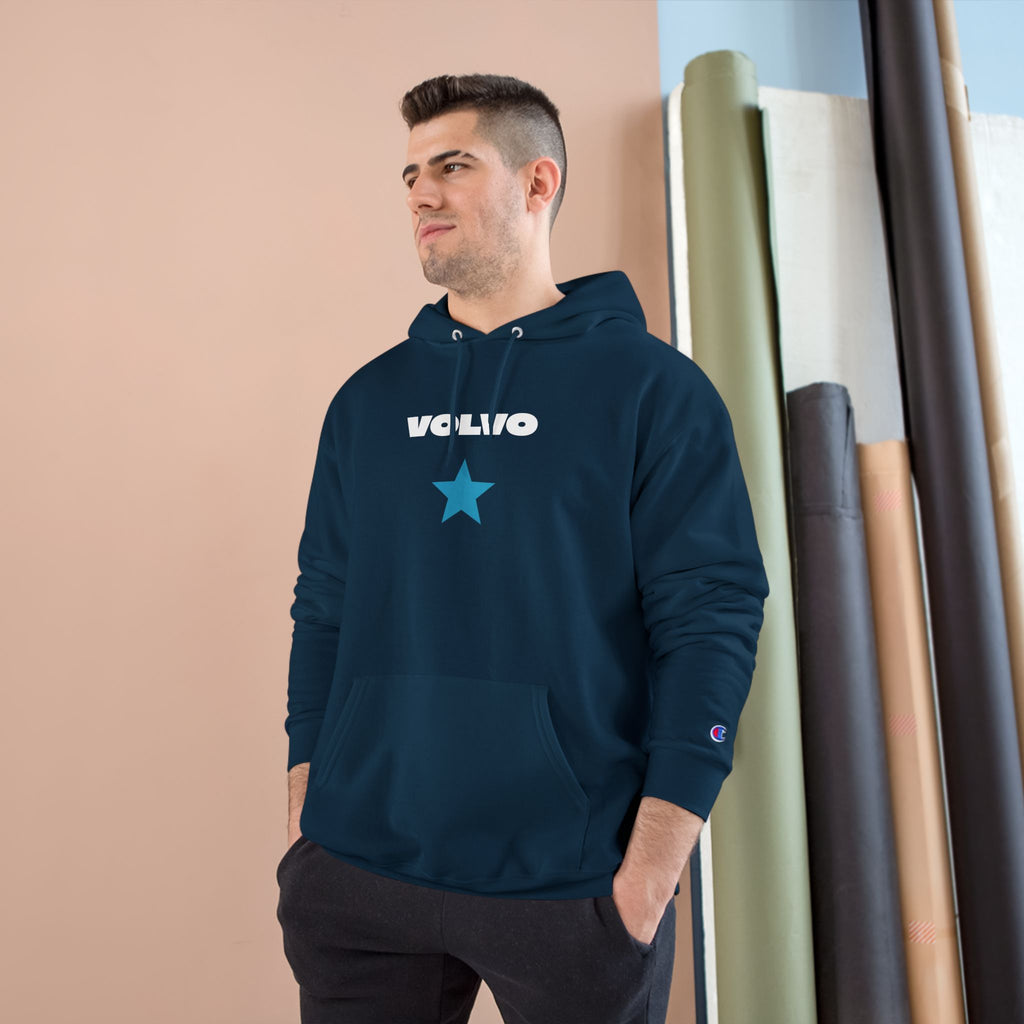 Volvo Champion Hoodie, Boss Vibe Sweatshirt, Personalized Gift, Casual Streetwear, Unique Statement Wear, Cozy Activity Gear