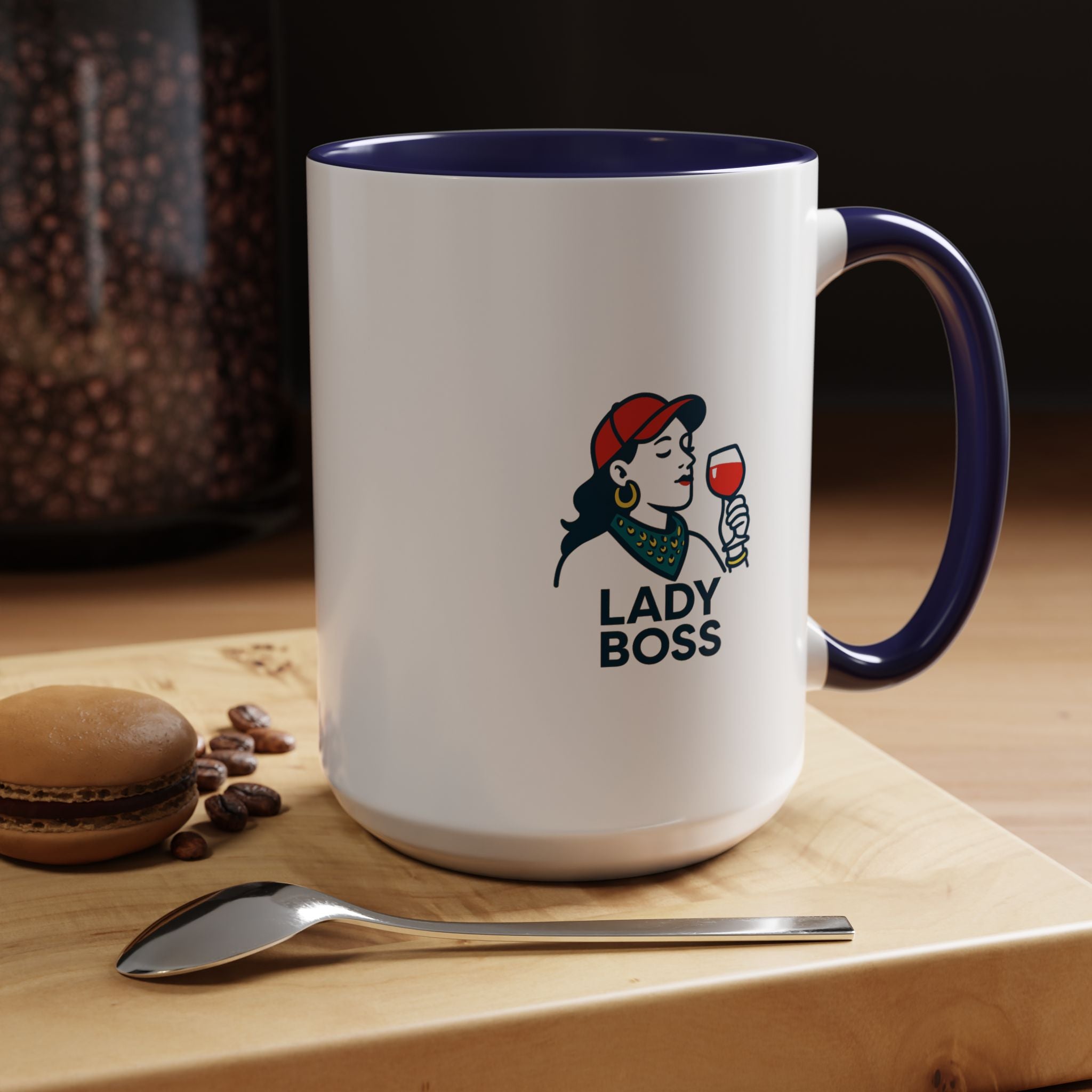 Lady Boss Accent Coffee Mug, Motivational Drinkware, Unique Gift for Her, Office Decor, Empowering Coffee Cup, Inspirational Mug