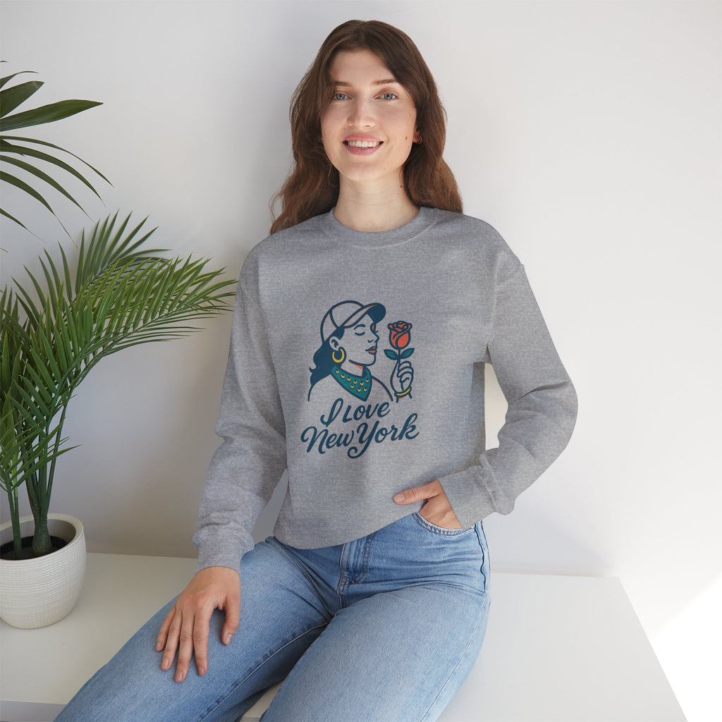 New NYC Romance Sweatshirt - Cozy Unisex Crewneck, Valentine's Gift, Casual Wear, Travel Apparel, Chic Style