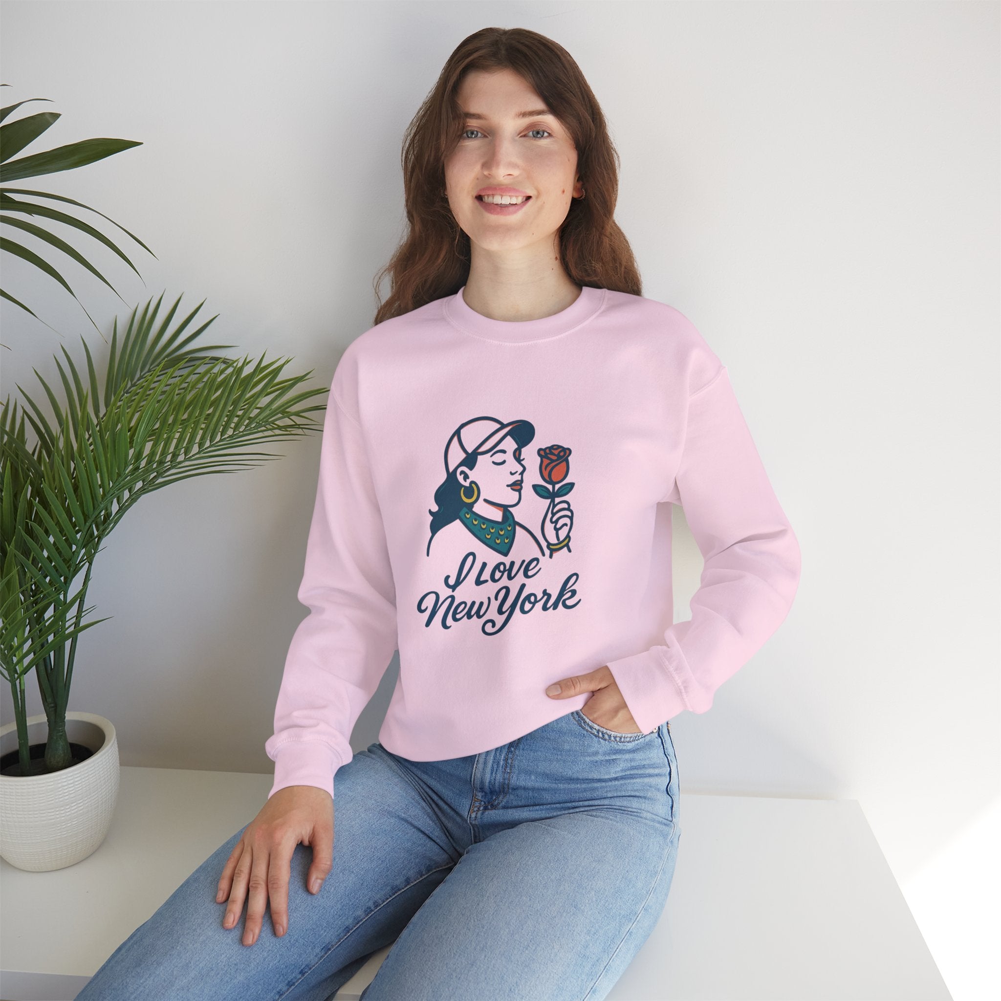 New NYC Romance Sweatshirt - Cozy Unisex Crewneck, Valentine's Gift, Casual Wear, Travel Apparel, Chic Style