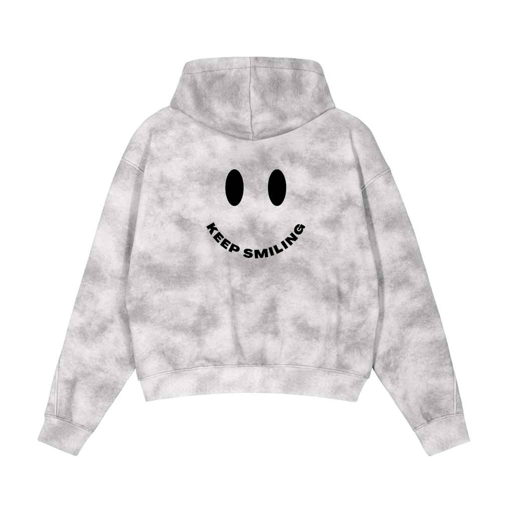 Dirty Washed Zip-Up Fleece Hoodie