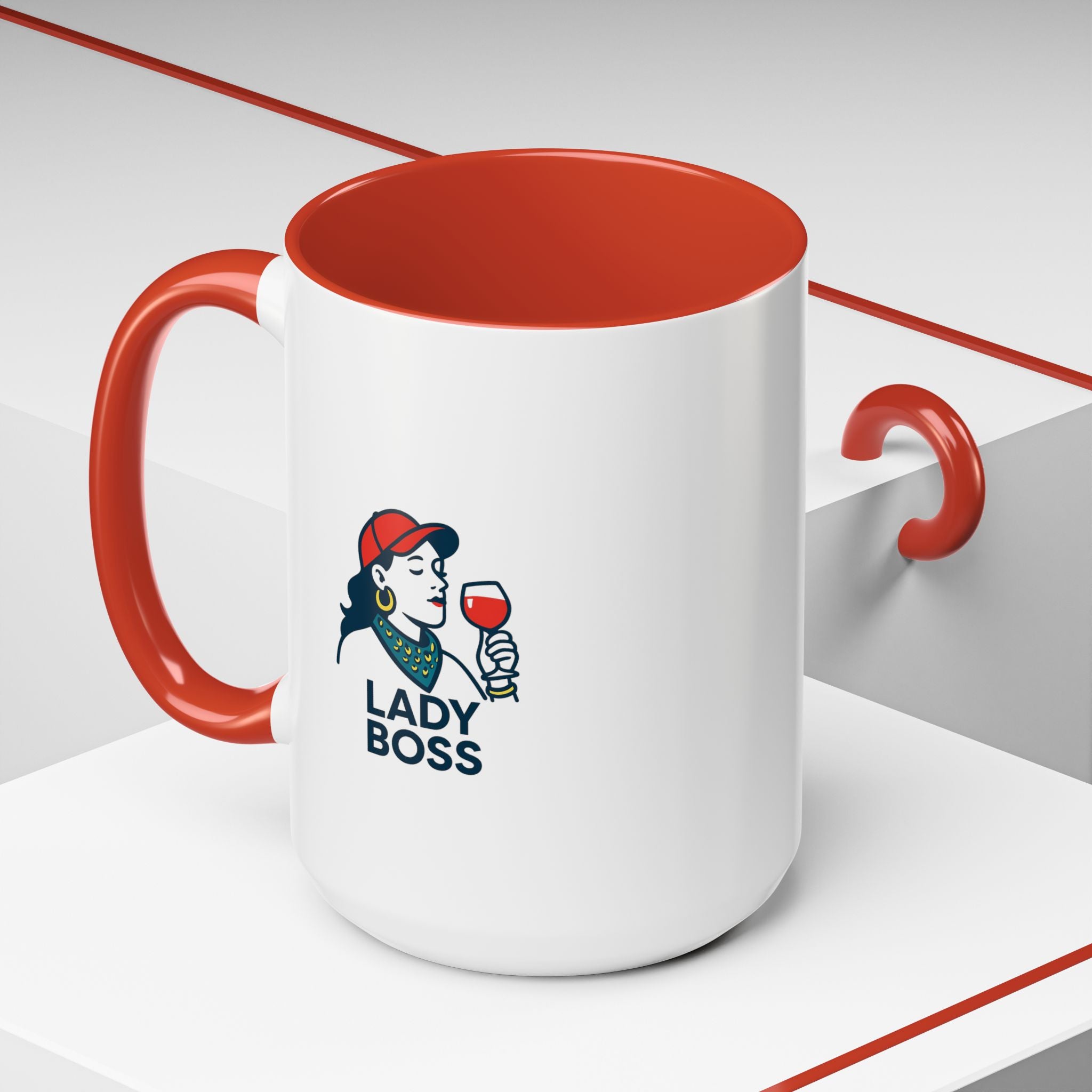 Lady Boss Accent Coffee Mug, Motivational Drinkware, Unique Gift for Her, Office Decor, Empowering Coffee Cup, Inspirational Mug