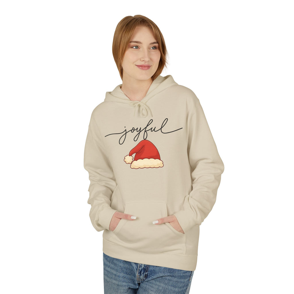Joyful Santa Hat Hoodie — Christmas Holiday Cozy Pullover