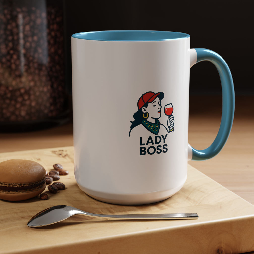 Lady Boss Accent Coffee Mug, Motivational Drinkware, Unique Gift for Her, Office Decor, Empowering Coffee Cup, Inspirational Mug