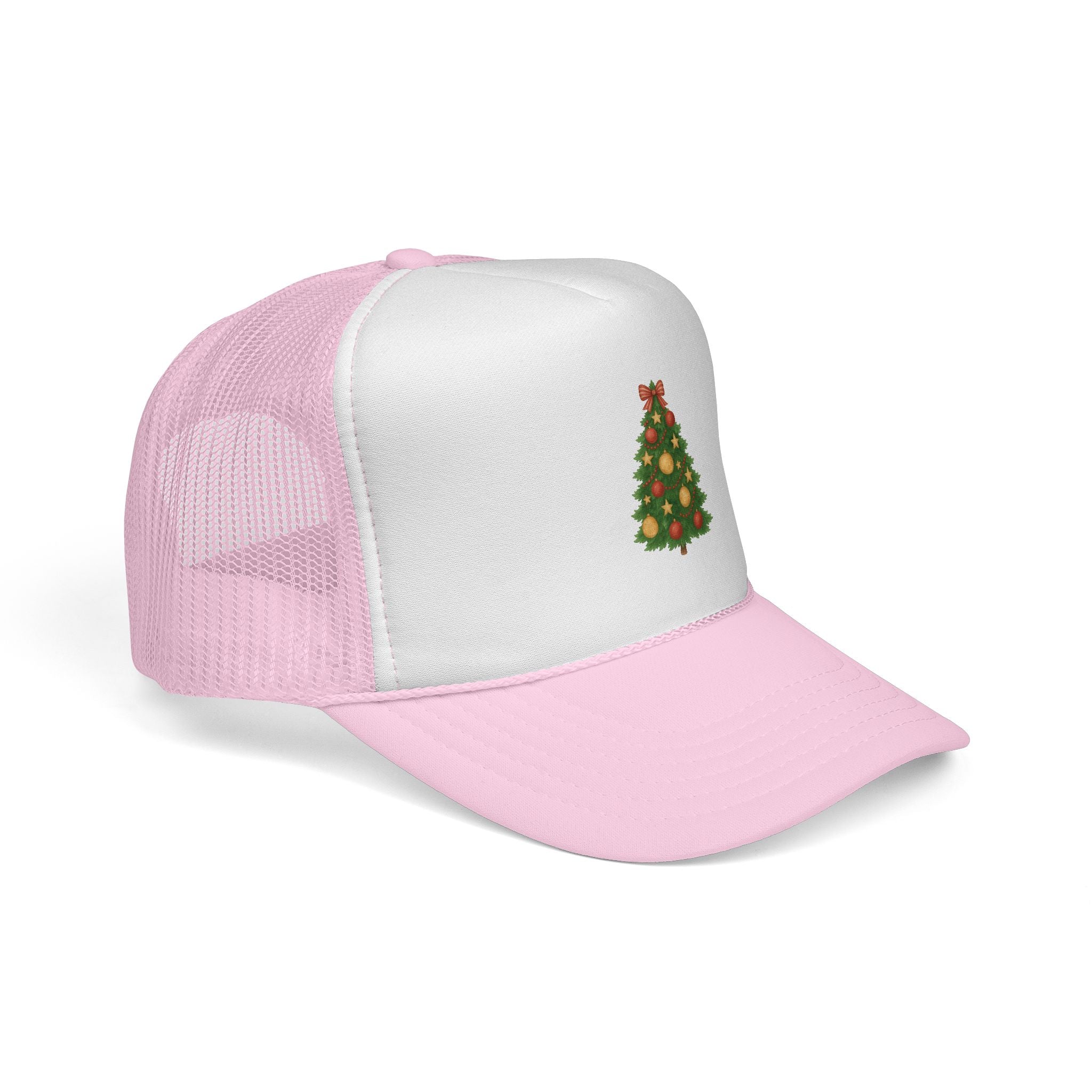 Christmas Tree Trucker Hat — Festive Green Mesh Baseball Cap
