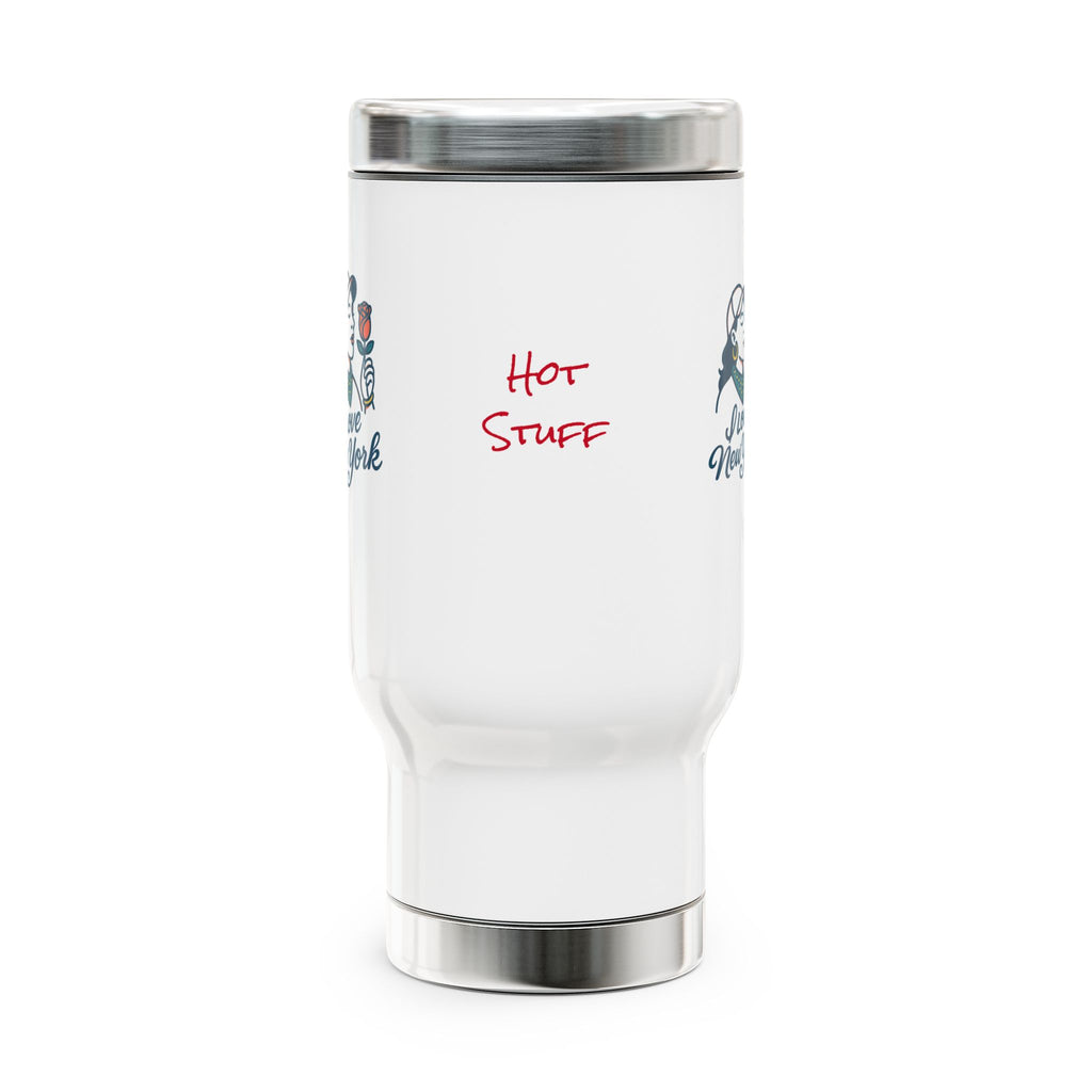 Travel Mug with Handle | Hot Stuff & Love New York Designs, Coffee Mug, Gift for Travelers, Personalized Travel Cup