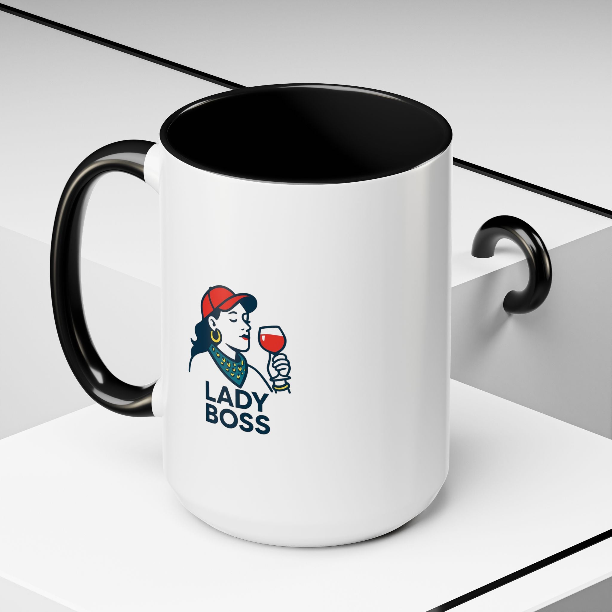 Lady Boss Accent Coffee Mug, Motivational Drinkware, Unique Gift for Her, Office Decor, Empowering Coffee Cup, Inspirational Mug