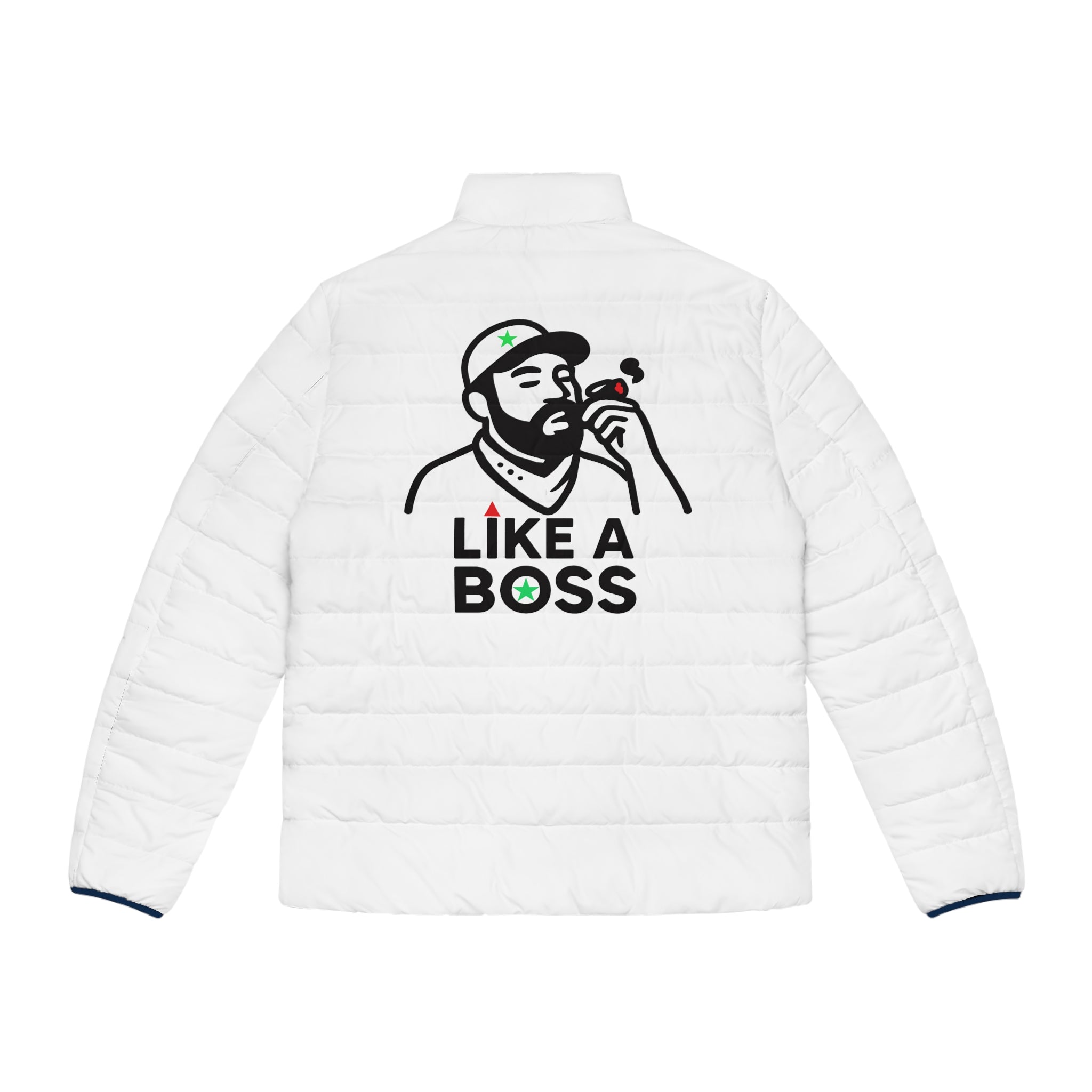 Men's Puffer Jacket - Stylish Winter Coat with 'Like A Boss' Design, Casual Outerwear for Cool Weather, Gift for Him, Fashionable [...]