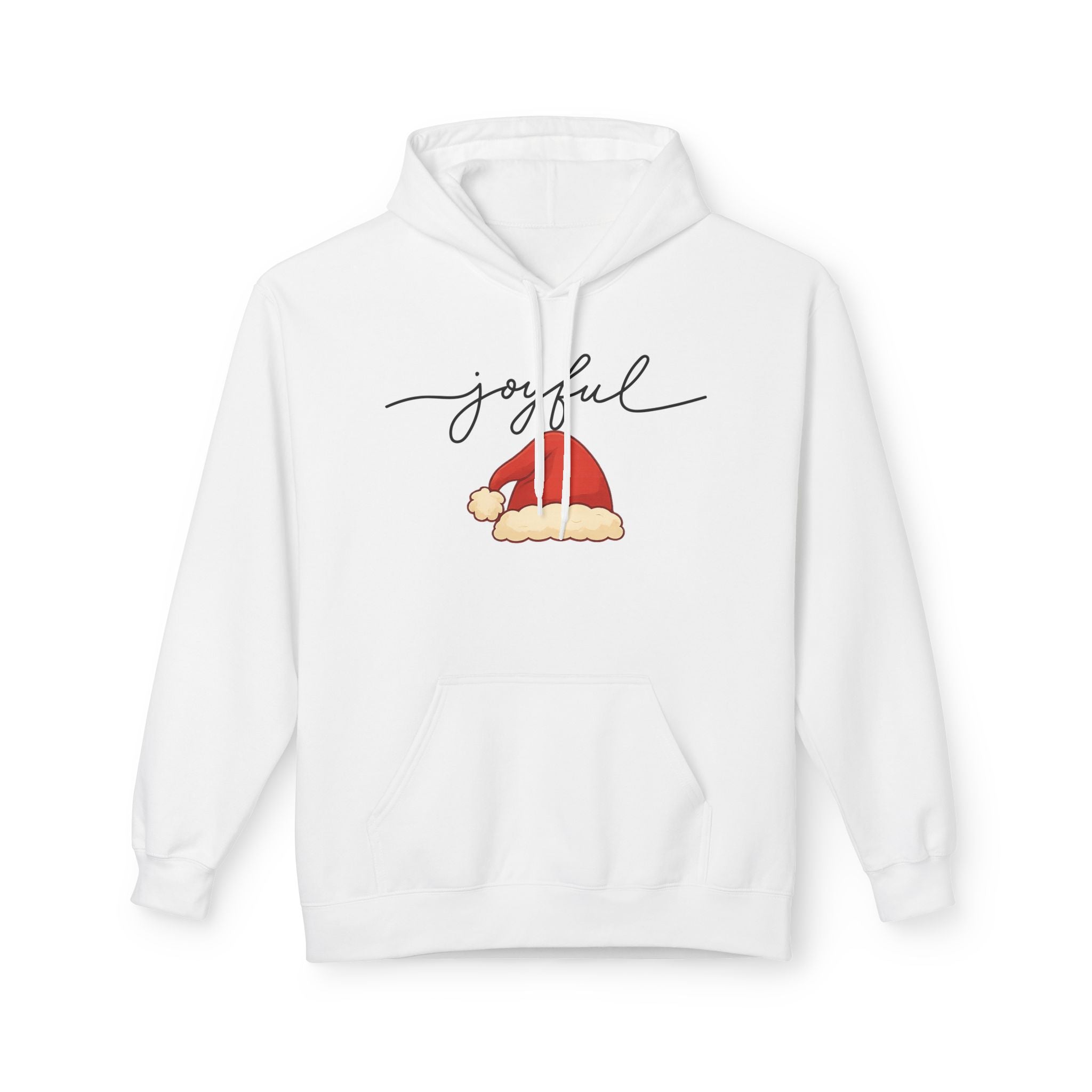 Joyful Santa Hat Hoodie — Christmas Holiday Cozy Pullover