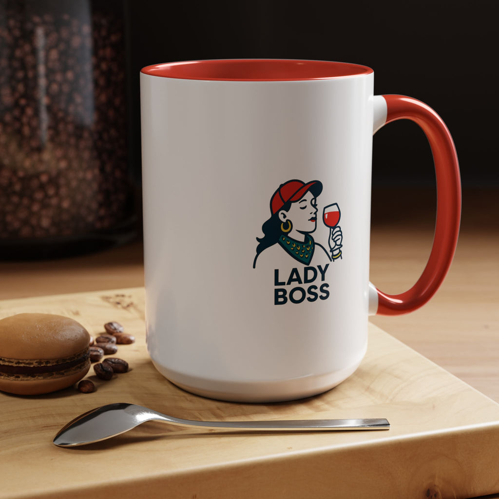 Lady Boss Accent Coffee Mug, Motivational Drinkware, Unique Gift for Her, Office Decor, Empowering Coffee Cup, Inspirational Mug