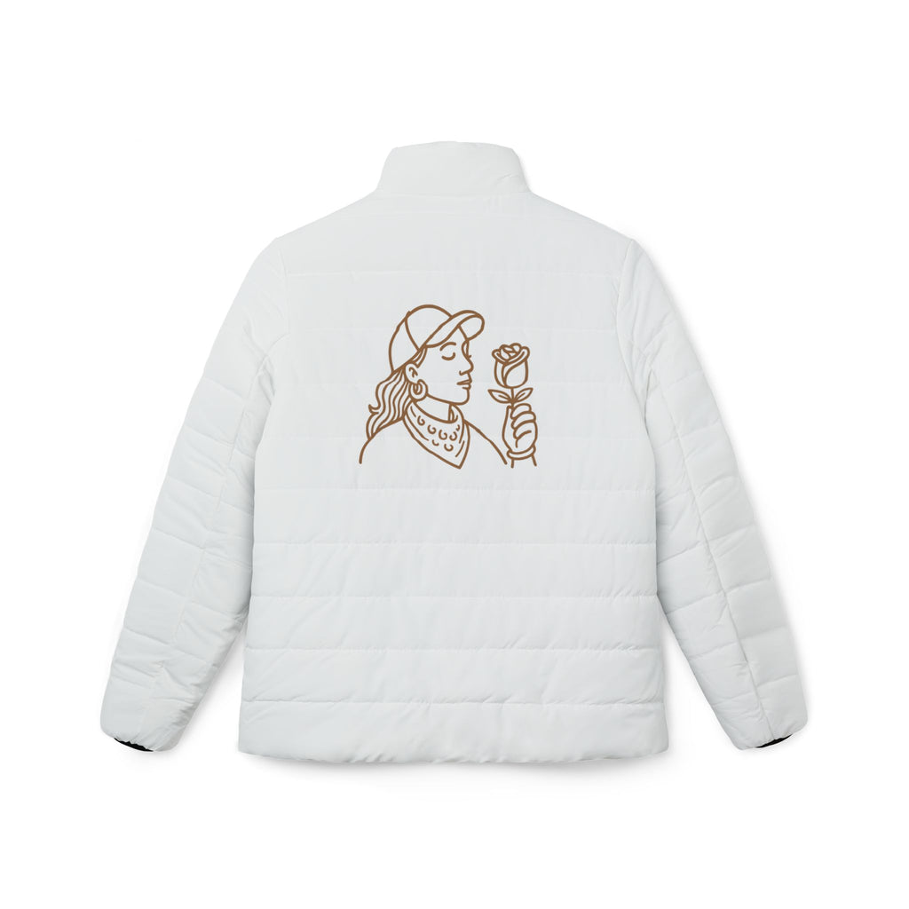 Chic Women’s Puffer Jacket with Floral Design | Cozy Layer for Winter, Casual Outings, Gift for Her, Everyday Fashion, Trendy Outerwear