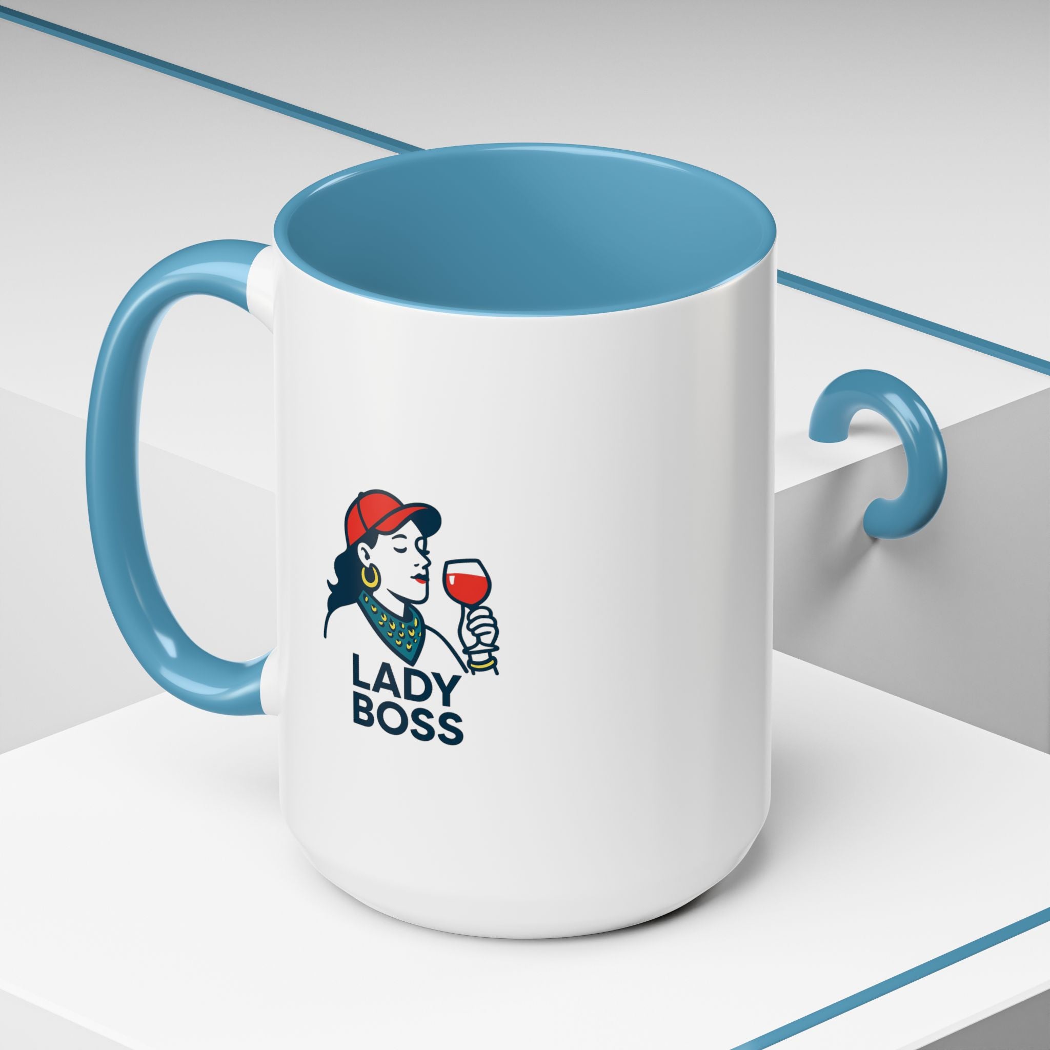 Lady Boss Accent Coffee Mug, Motivational Drinkware, Unique Gift for Her, Office Decor, Empowering Coffee Cup, Inspirational Mug